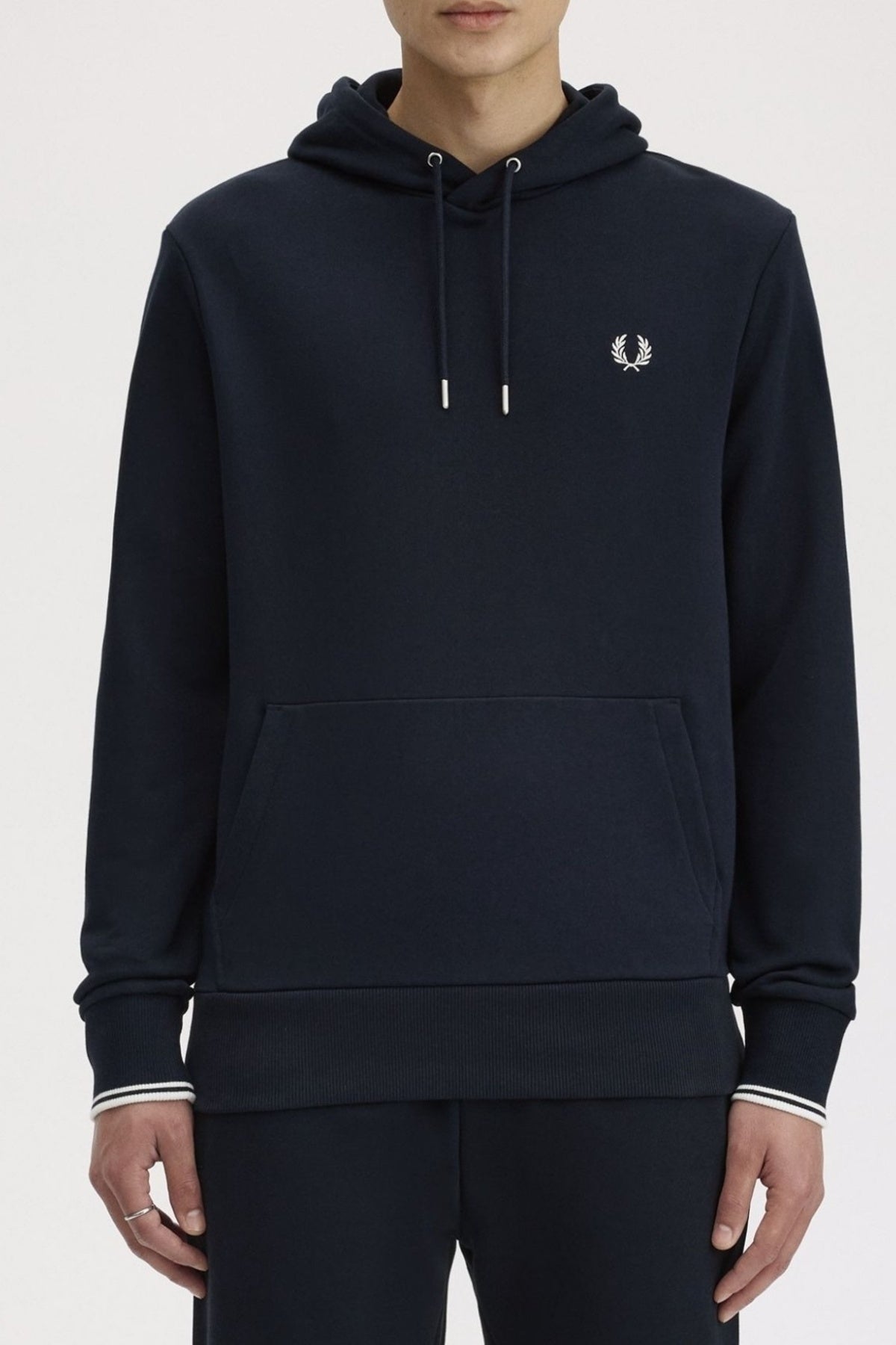 FRED PERRY TIPPED HOODED SWEATSHIRT en color AZUL (1)