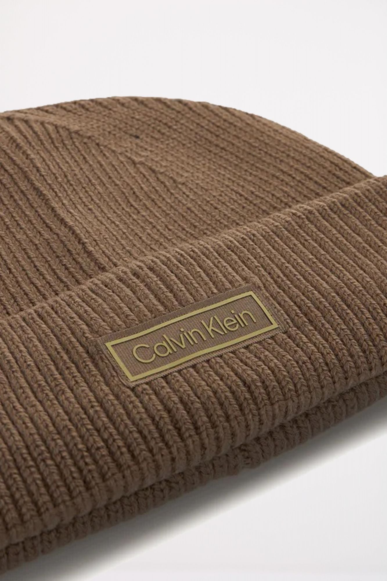 CALVIN KLEIN PATCH CHUNKY RIB COTTON en color MARRON (2)