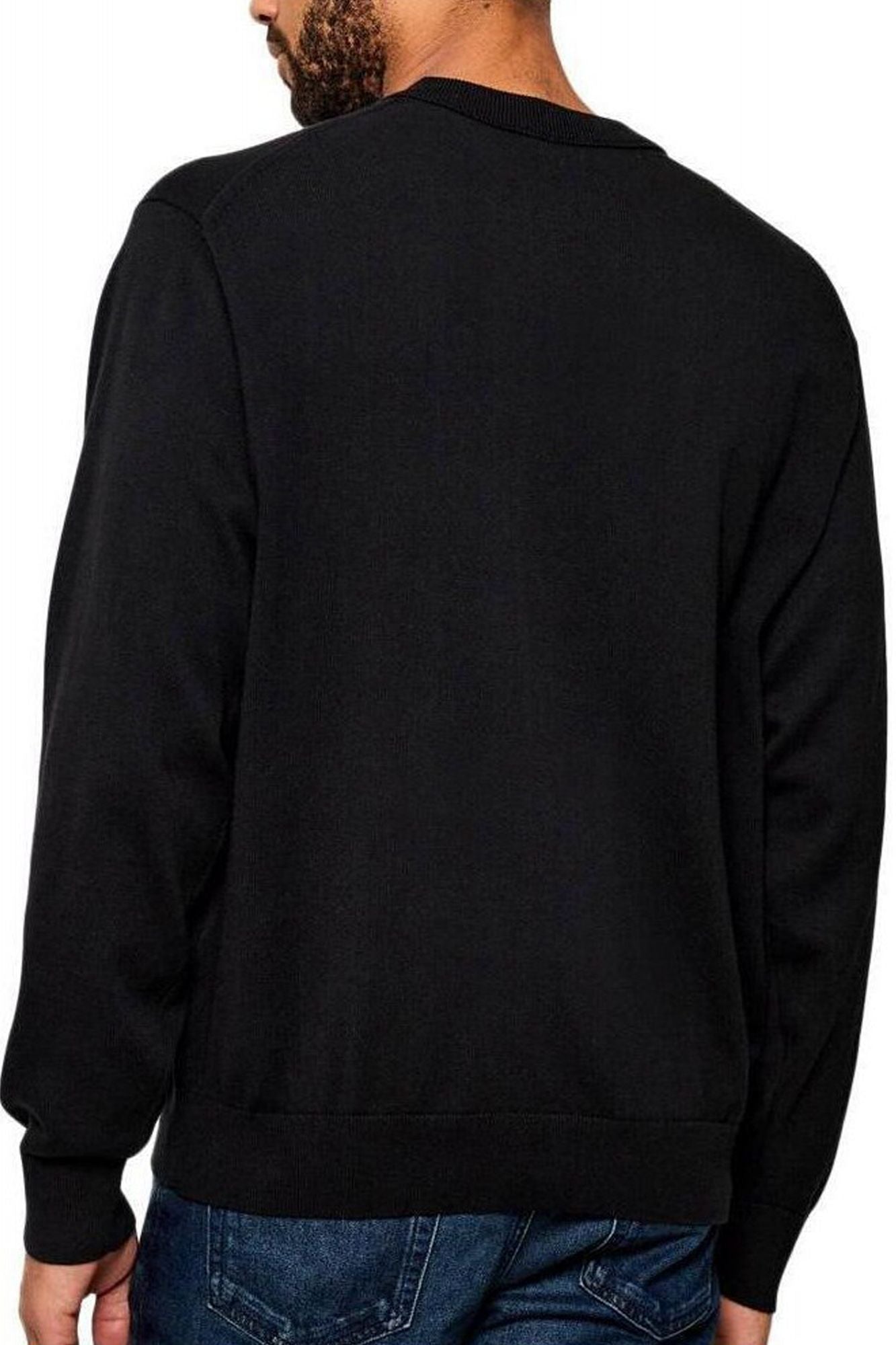 CALVIN KLEIN LS EZ COTTON CREWNECK SWEATER en color NEGRO (2)