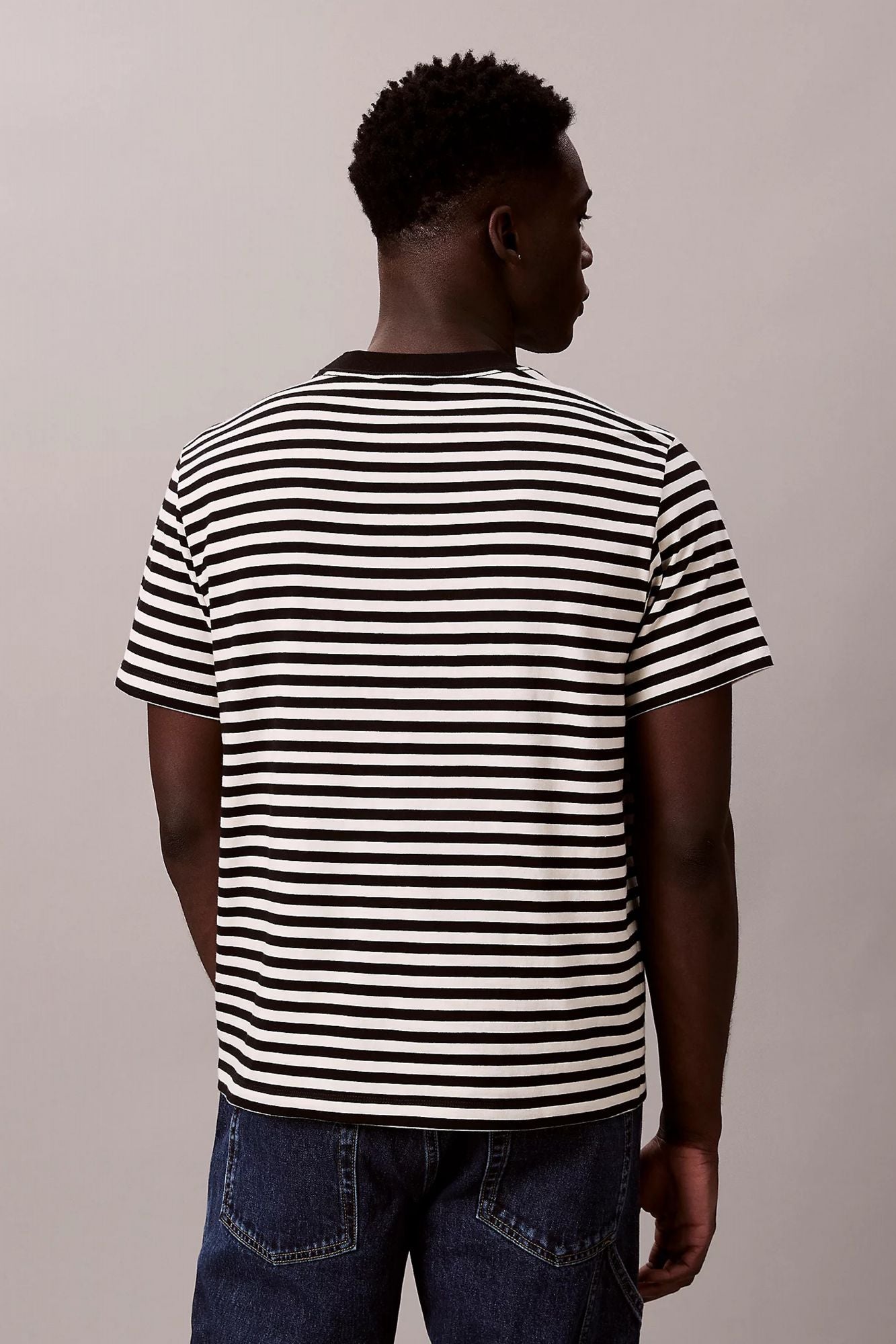 CALVIN KLEIN SS 20S STRIPE JERSEY MON en color NEGRO (2)