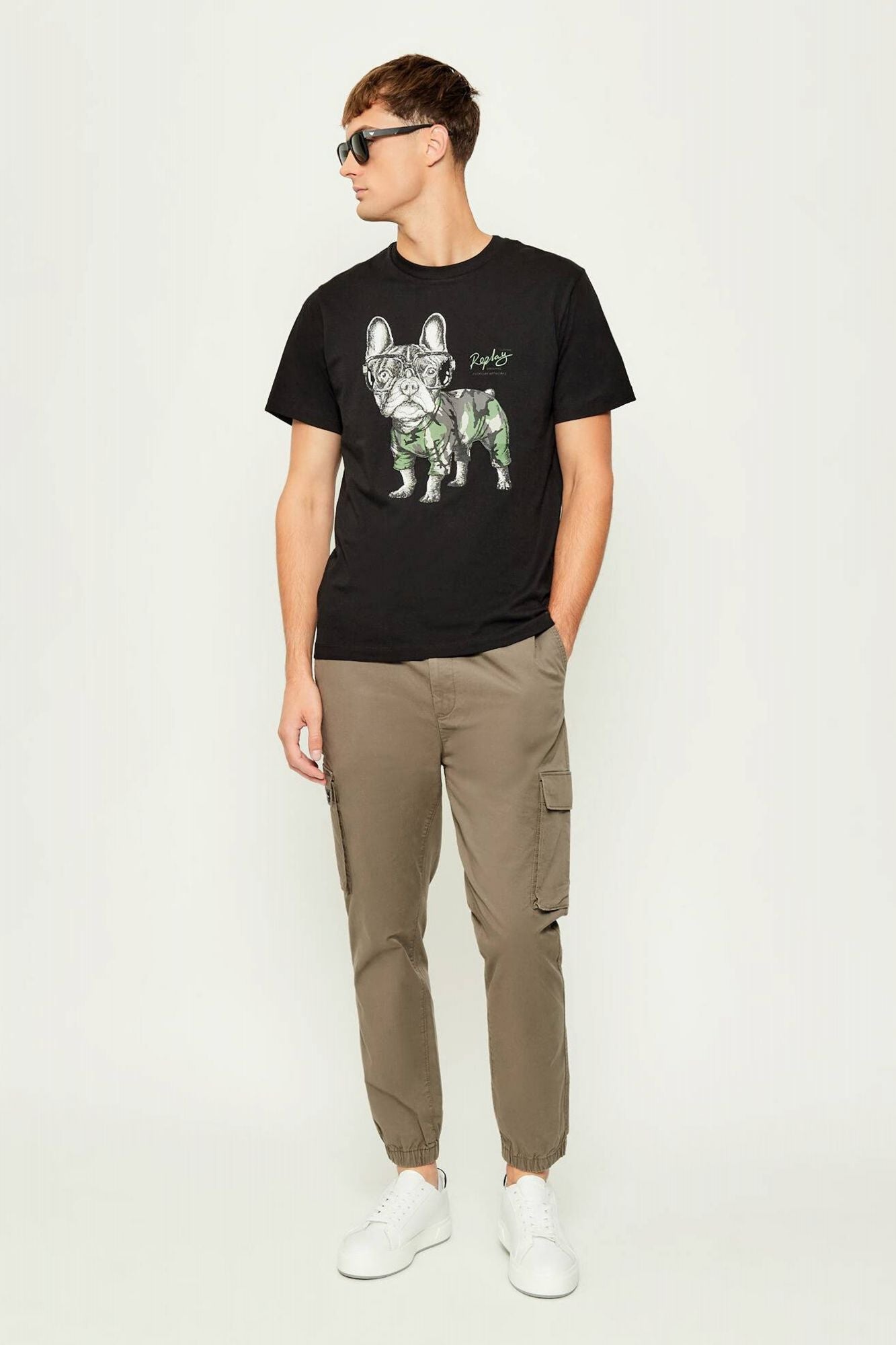 CALVIN KLEIN SKINNY ELASTIC TWILL CAR en color MARRON (4)