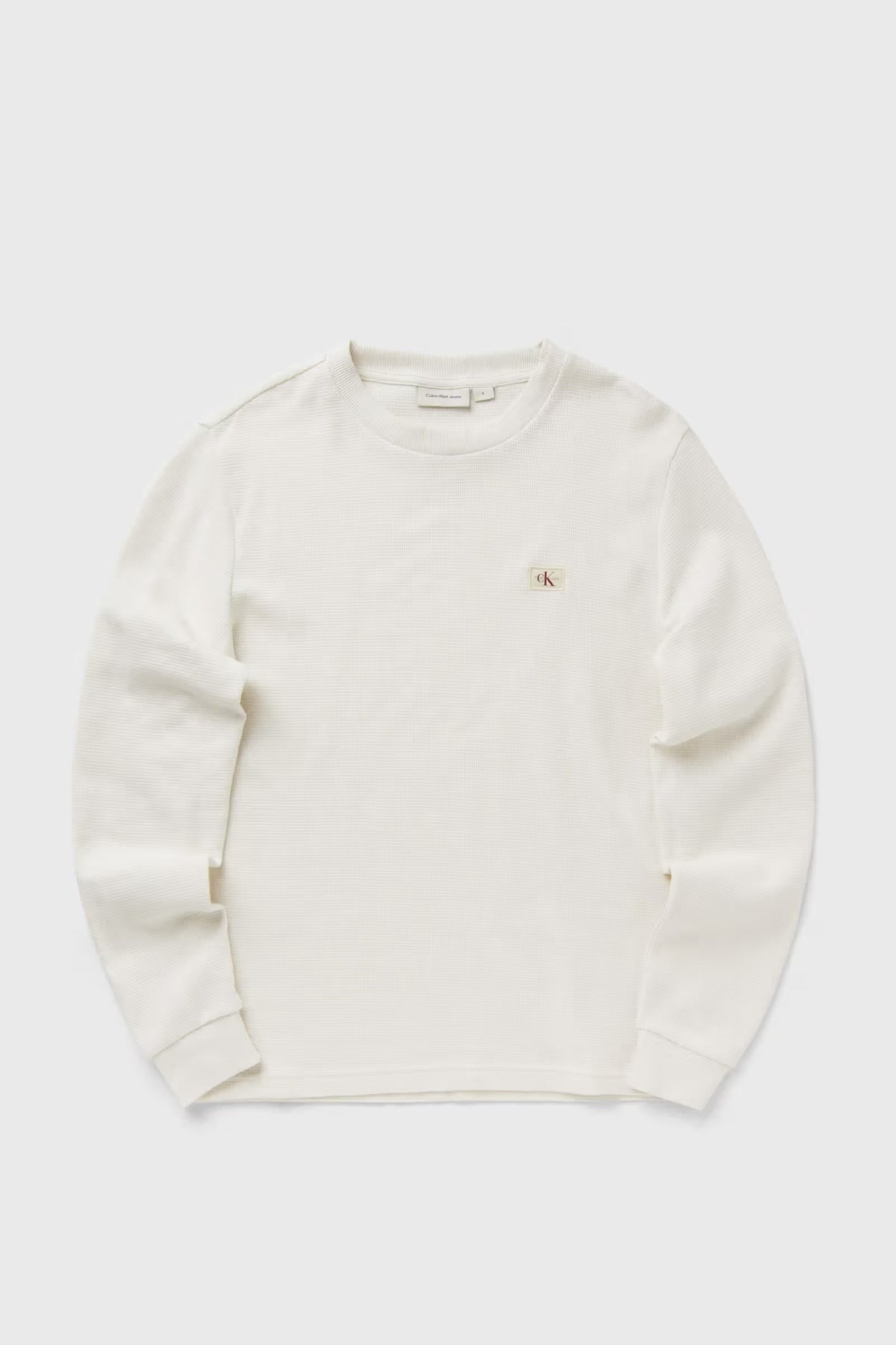 CALVIN KLEIN LV040EM217 LS WAFFLE BADGE CREWNK T en color BLANCO (1)
