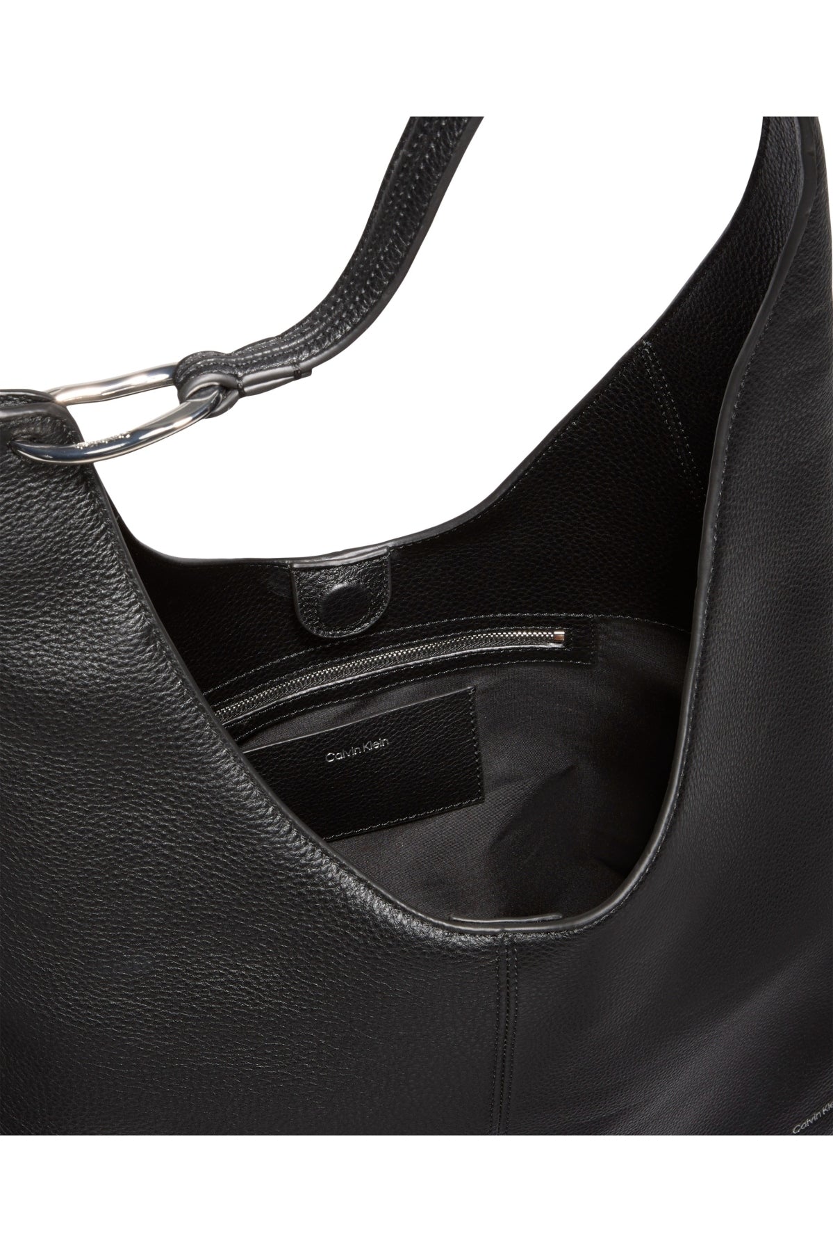 CALVIN KLEIN LV04F3543G SLOUCHY LEATHER SHOULDER en color NEGRO (3)