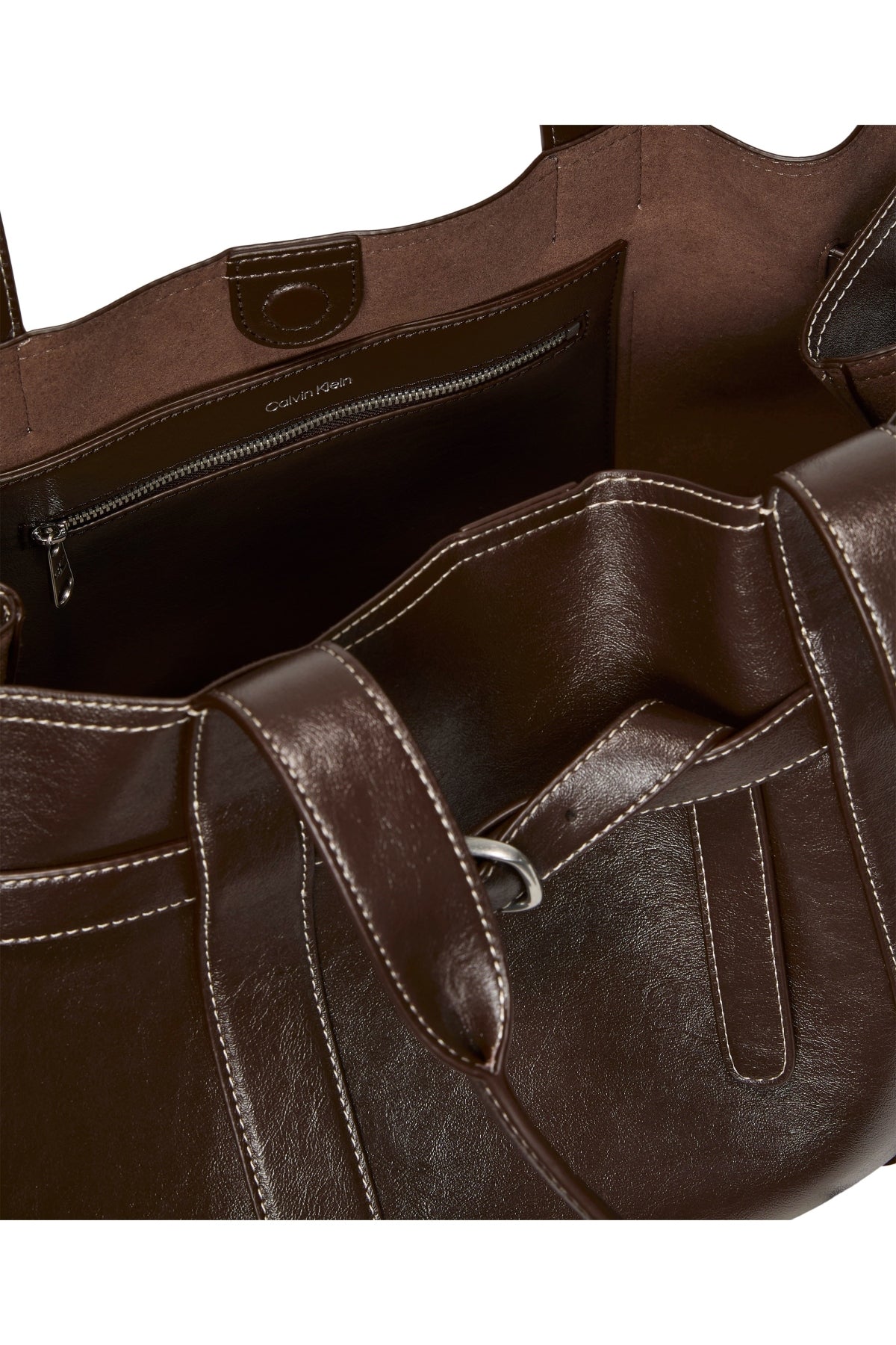 CALVIN KLEIN LV04F3549G BUCKLE MEDIUM WORK TOTE en color MARRON (3)