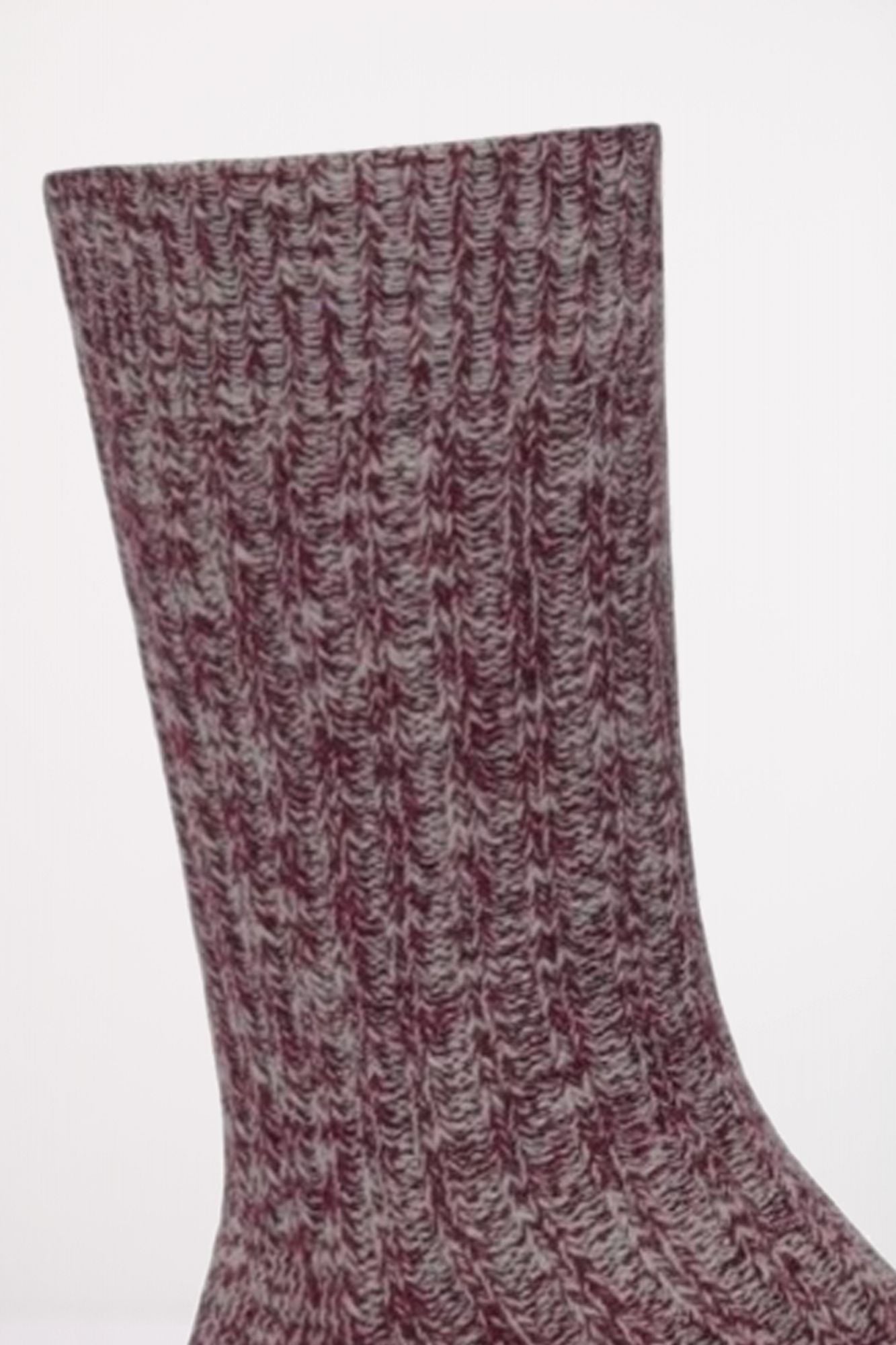 BIRKENSTOCK COTTON SLUB en color BURDEOS (2)