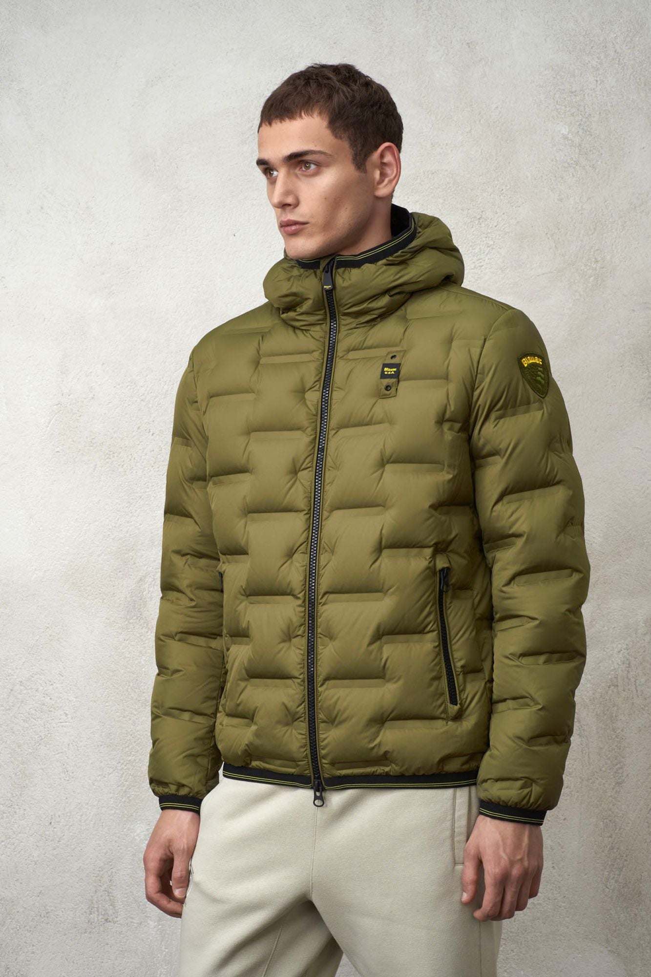 BLAUER  GIUBBINI CORTI IMBOTTITO en color VERDE (1)