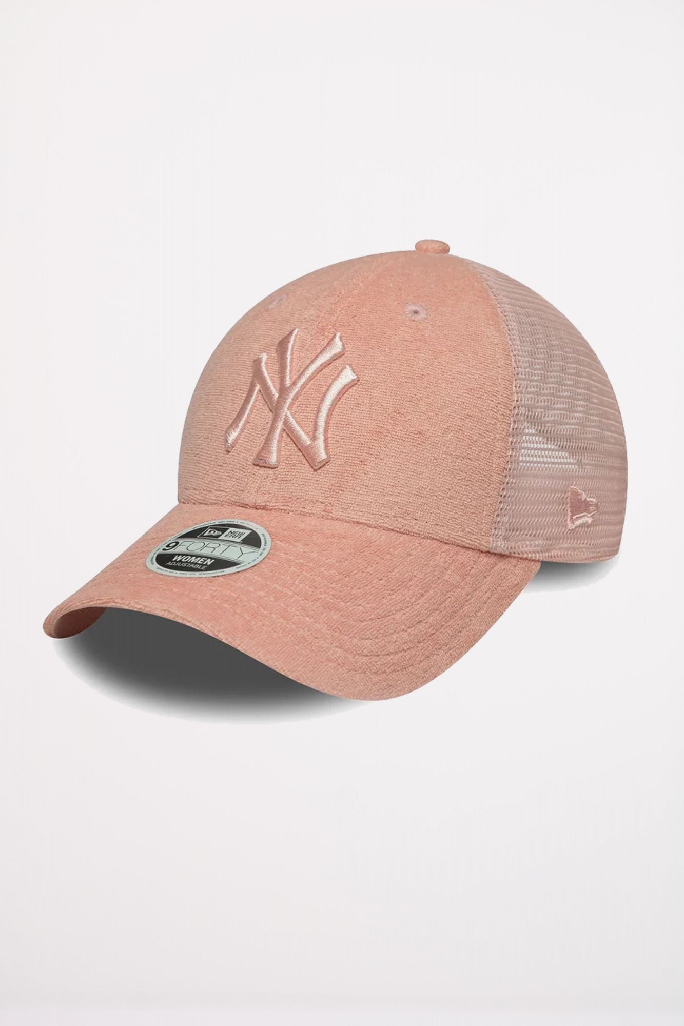 NEW ERA NEW YORK YANKEES WOMENS FABRIC PASTEL PINK 9FORTY TRUCKER ADJUST en color ROSA (1)