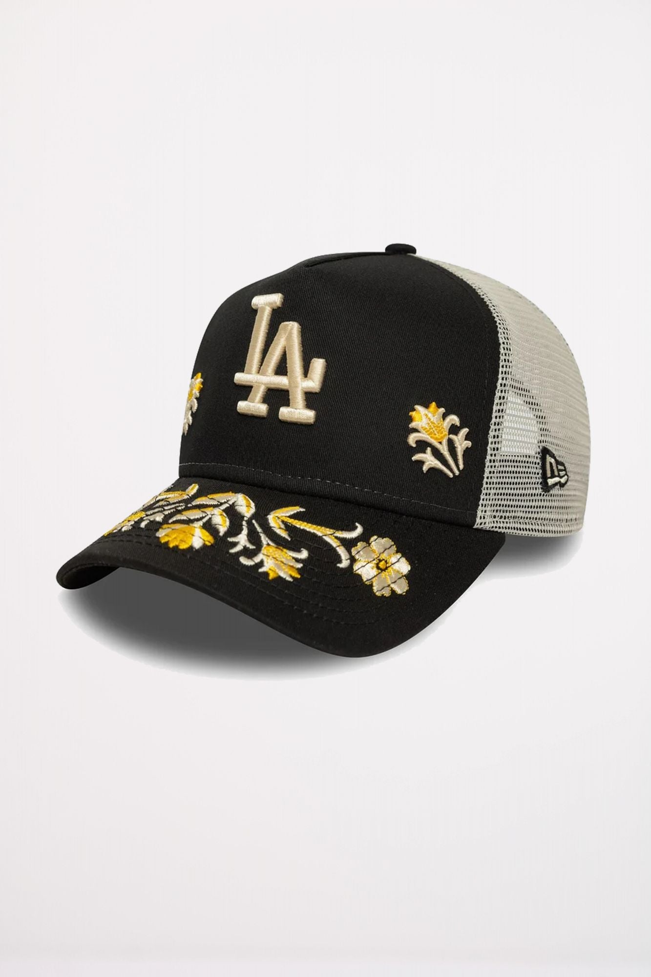 NEW ERA  LA DODGERS MLB FLORAL ICON 9FORTY A-FRAME TRUCKER en color NEGRO (1)