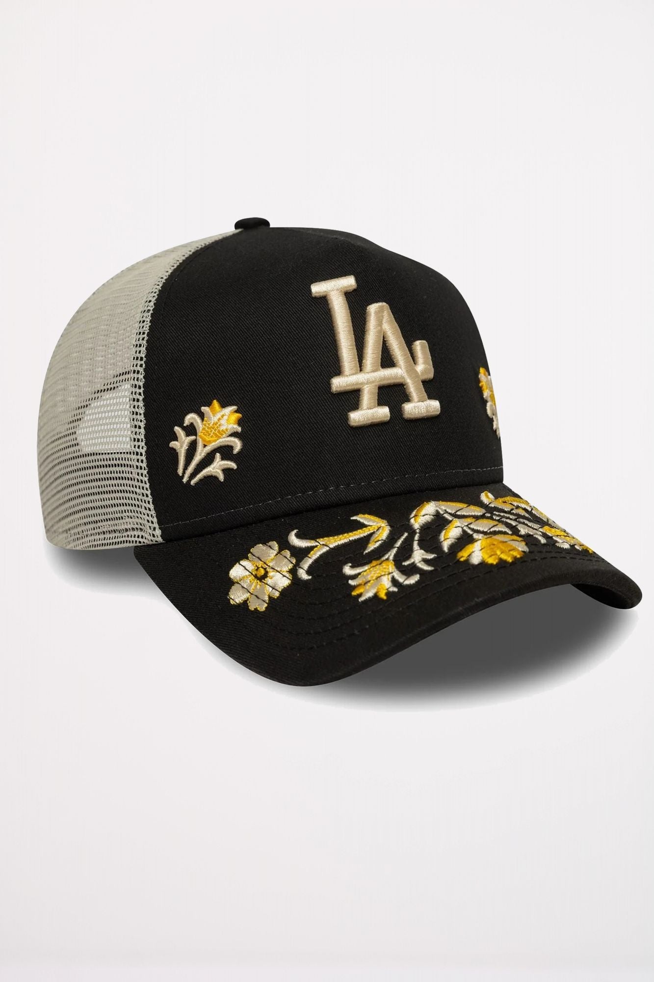 NEW ERA  LA DODGERS MLB FLORAL ICON 9FORTY A-FRAME TRUCKER en color NEGRO (3)