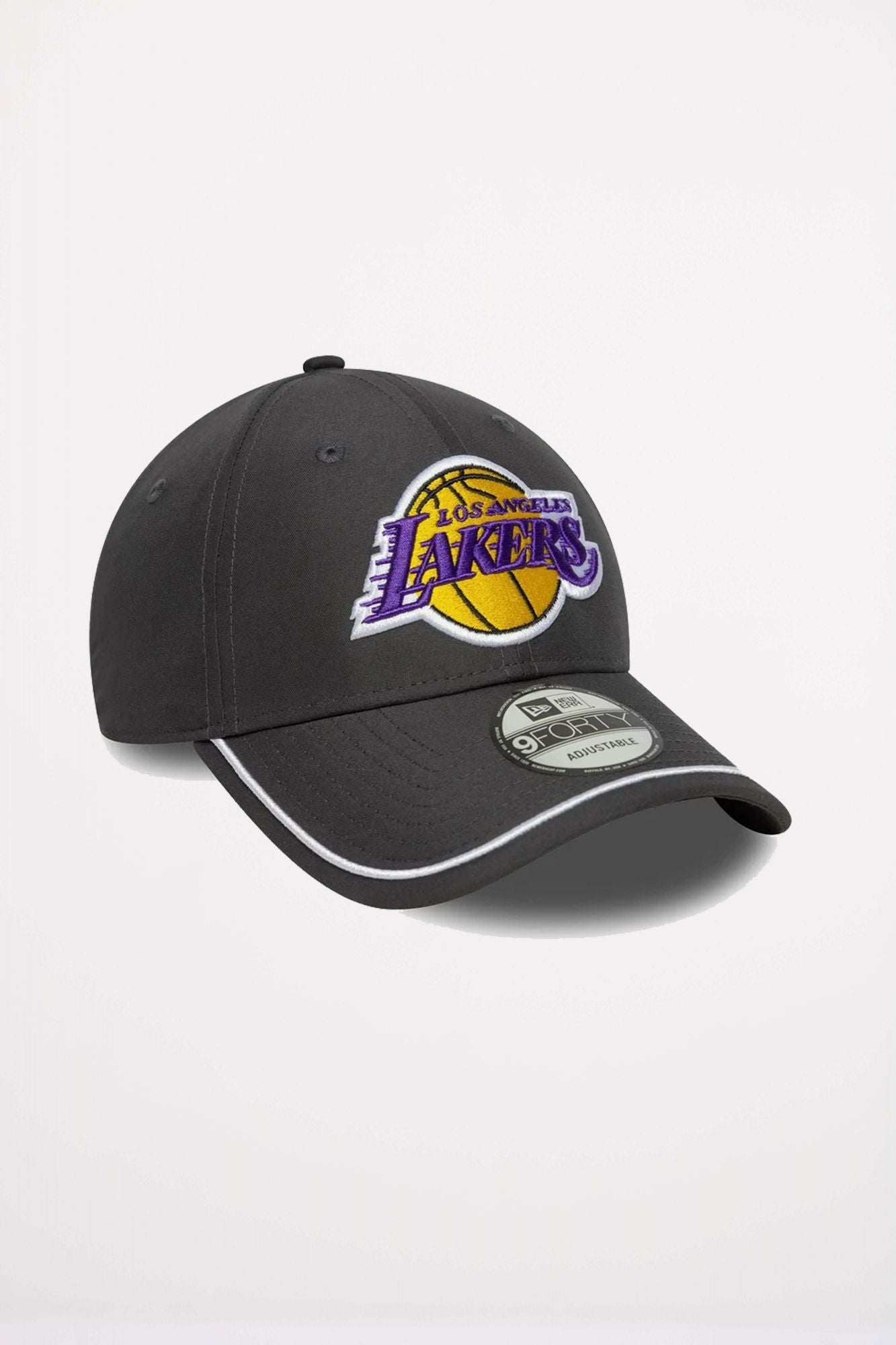 NEW ERA LA LAKERS NBA PIPING DARK GREY 9FORTY en color GRIS (3)