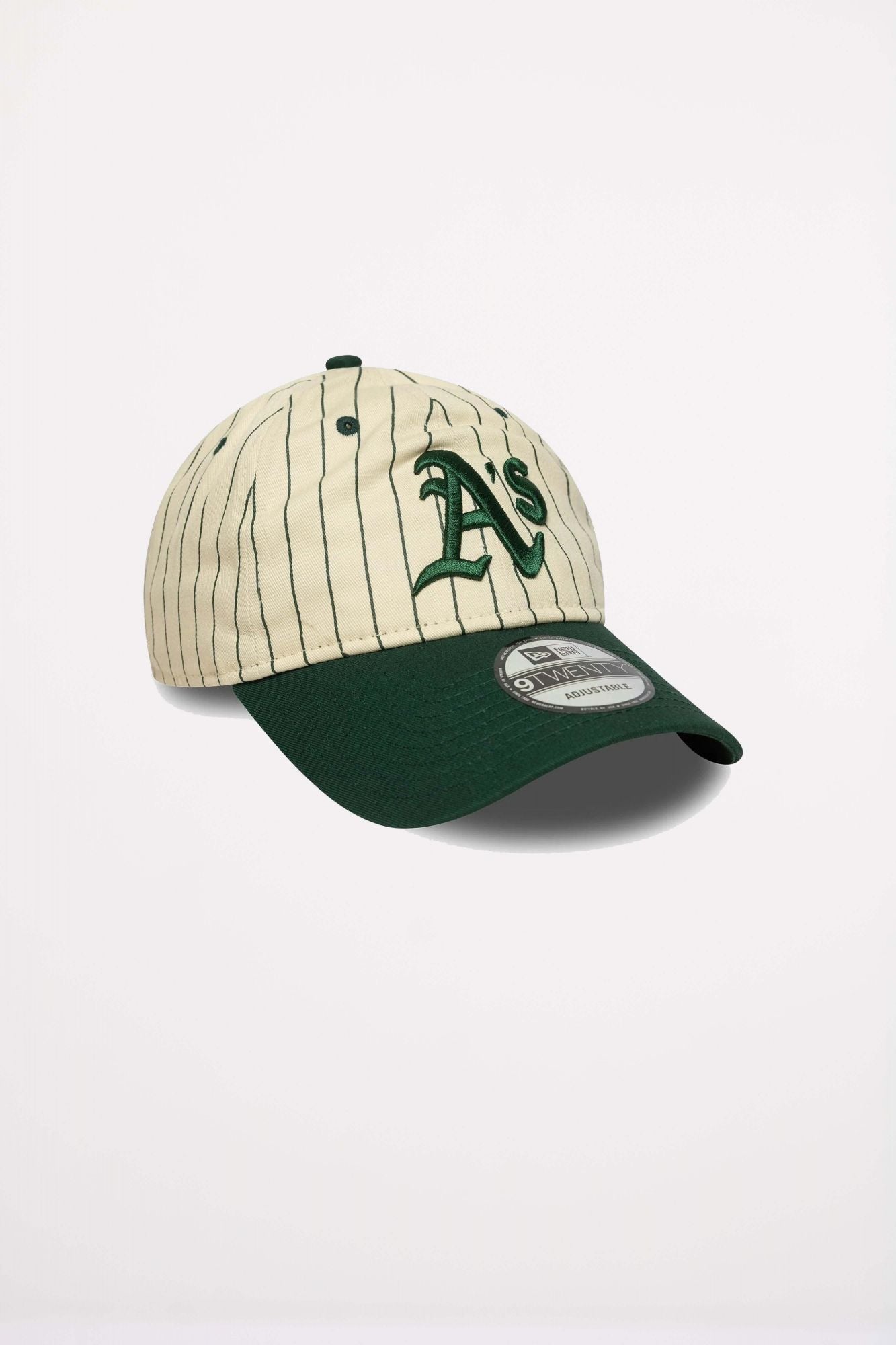 NEW ERA OAKLAND ATHLETICS MLB PINSTRIPE DARK GREEN 9TWENTY  en color BEIS (3)