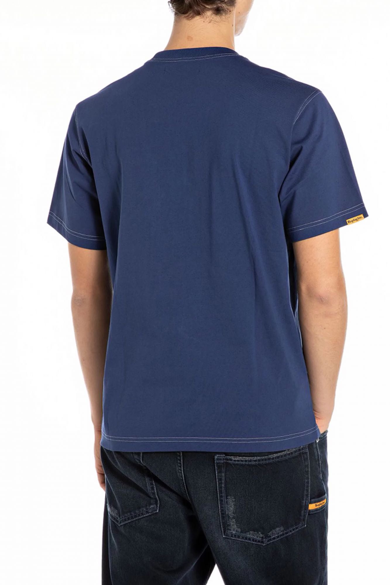 REPLAY CLASSIC POCKET T-SHIRT en color AZUL (3)