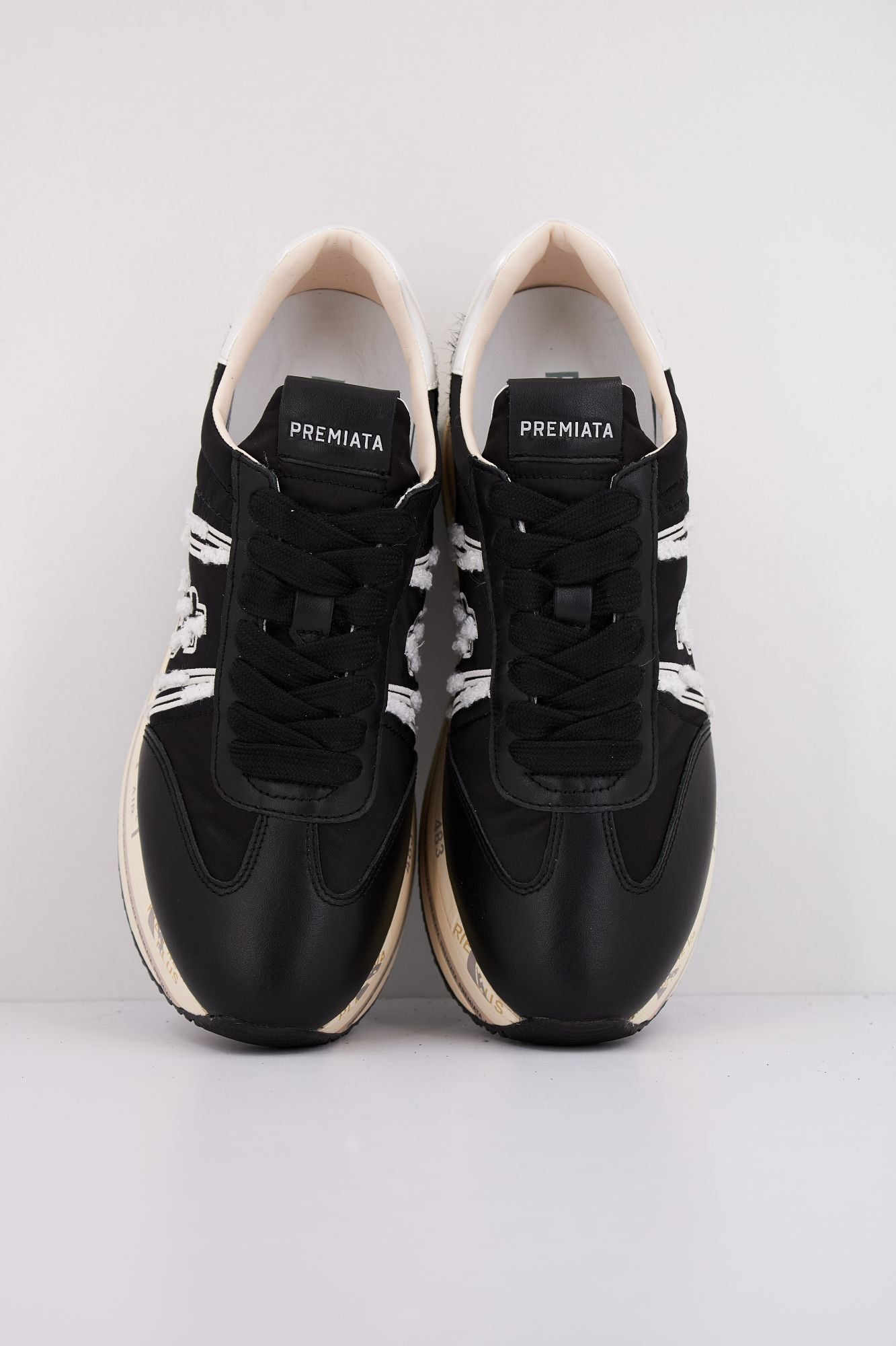 Premiata Sneakers Uomo Beth 6953 In Pelle – Colore Nero, Taglia 41, Suola Platform Con Logo, Chiusura Con Lacci
