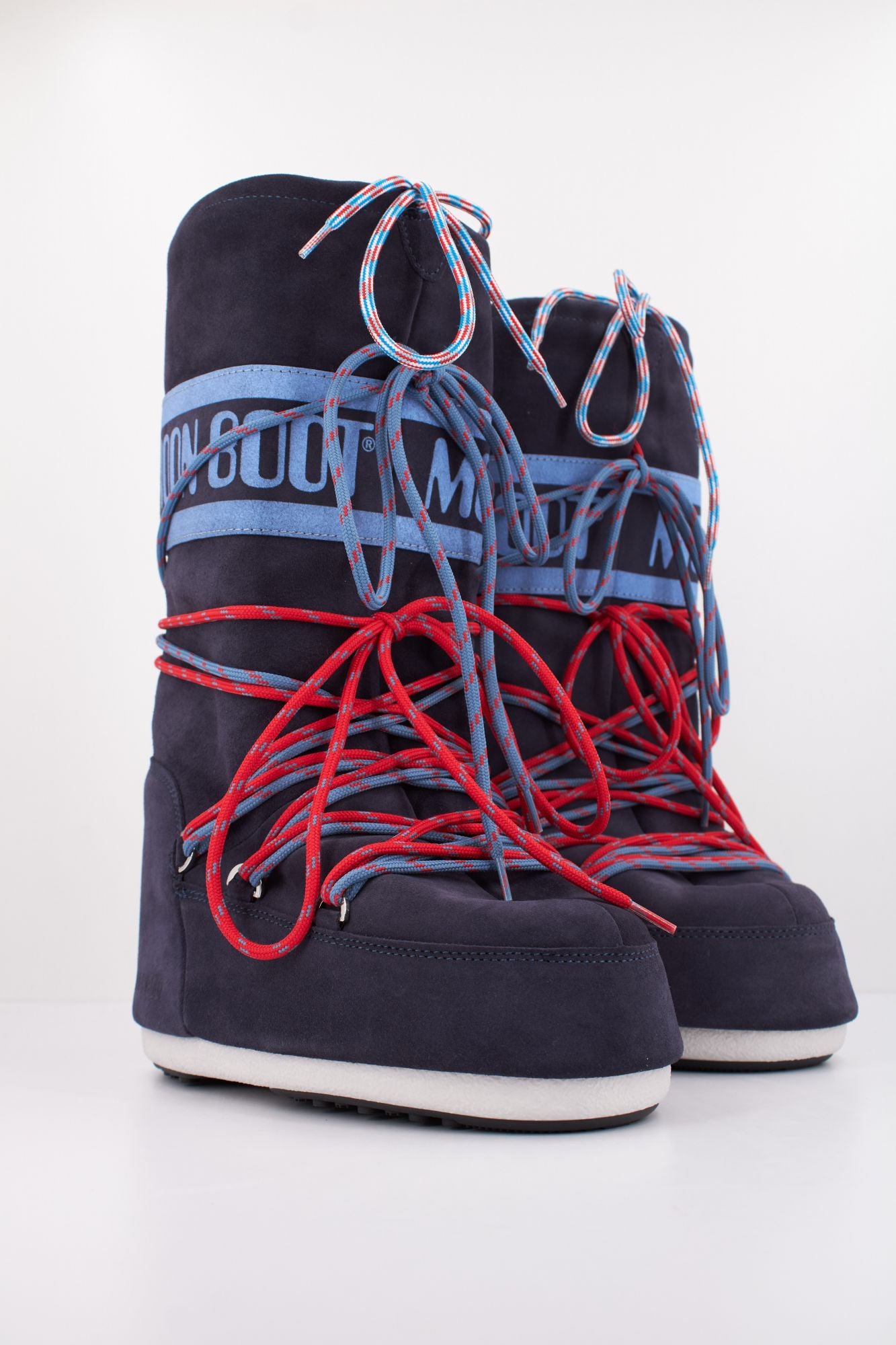 MOON BOOT  MB ICON SUEDE LACES  en color AZUL (2)