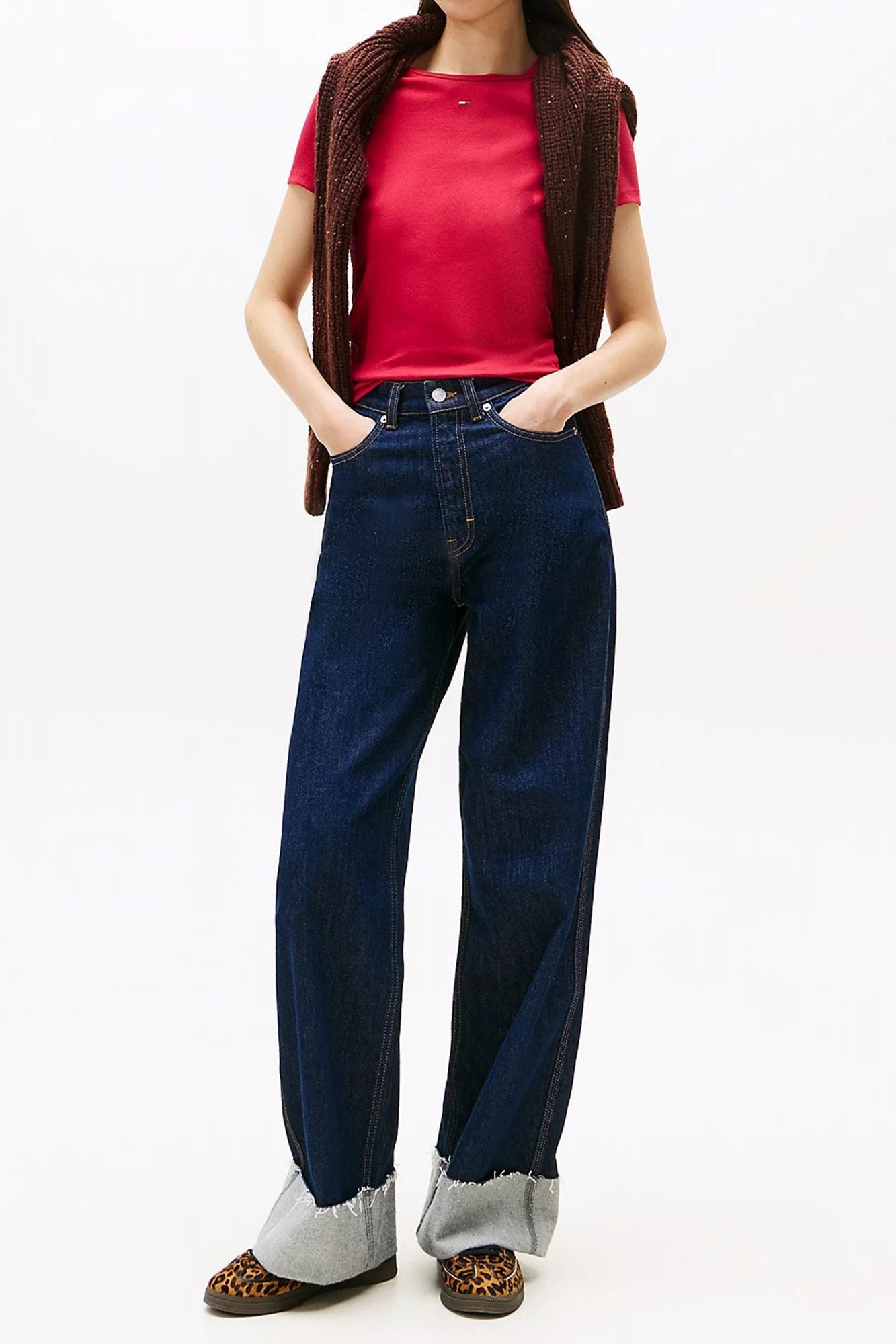 TOMMY JEANS TJW SLIM ESSENTIAL RIB S en color ROSA (4)