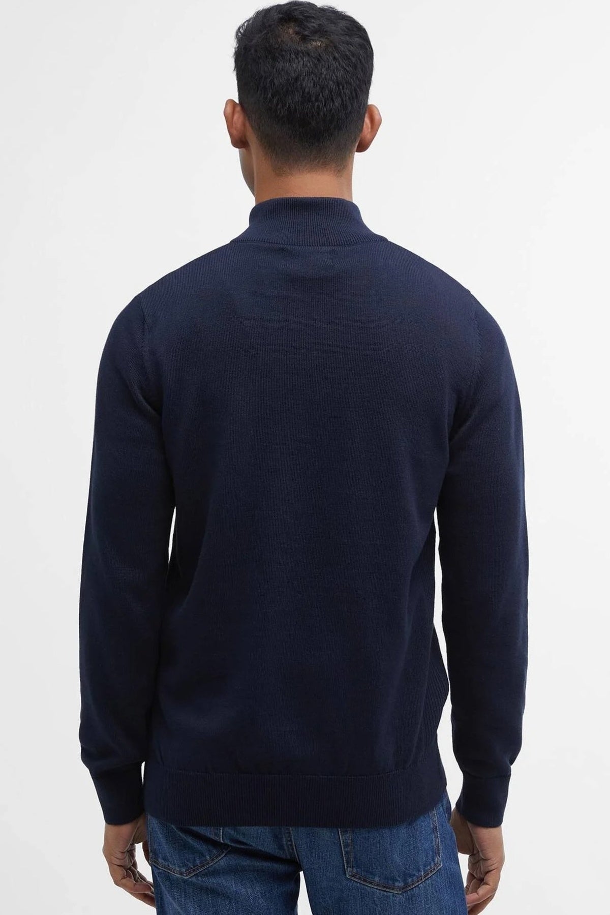 BARBOUR MKN1074NY91 COTTON HALF KNITTED en color AZUL (7)