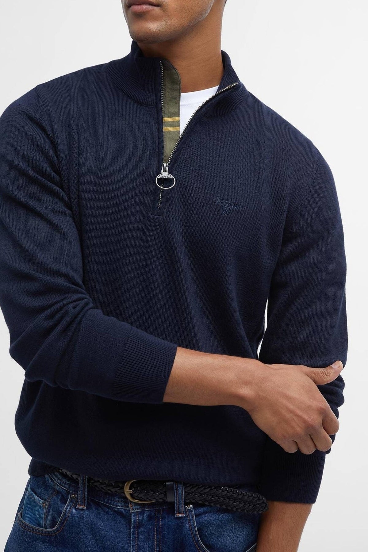 BARBOUR MKN1074NY91 COTTON HALF KNITTED en color AZUL (9)