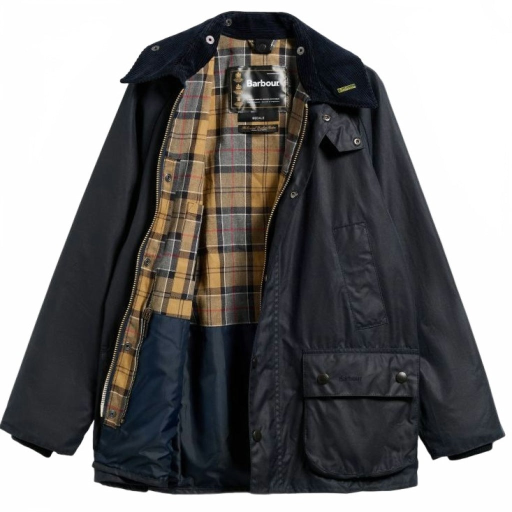 BARBOUR MWX0018NY91 BEDALE WAX JACKET en color AZUL (2)