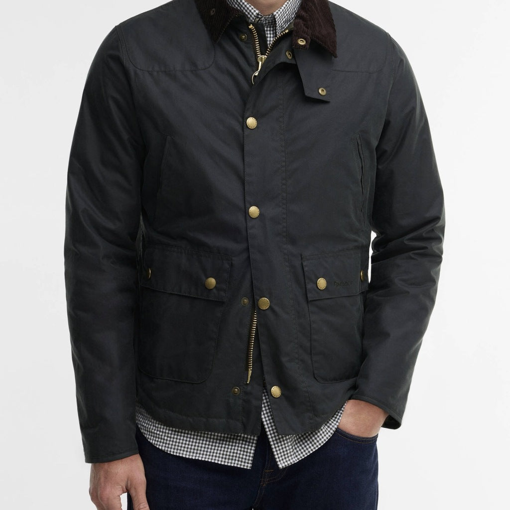BARBOUR MWX1106SG51 REELIN WAX JACKET en color AZUL (3)