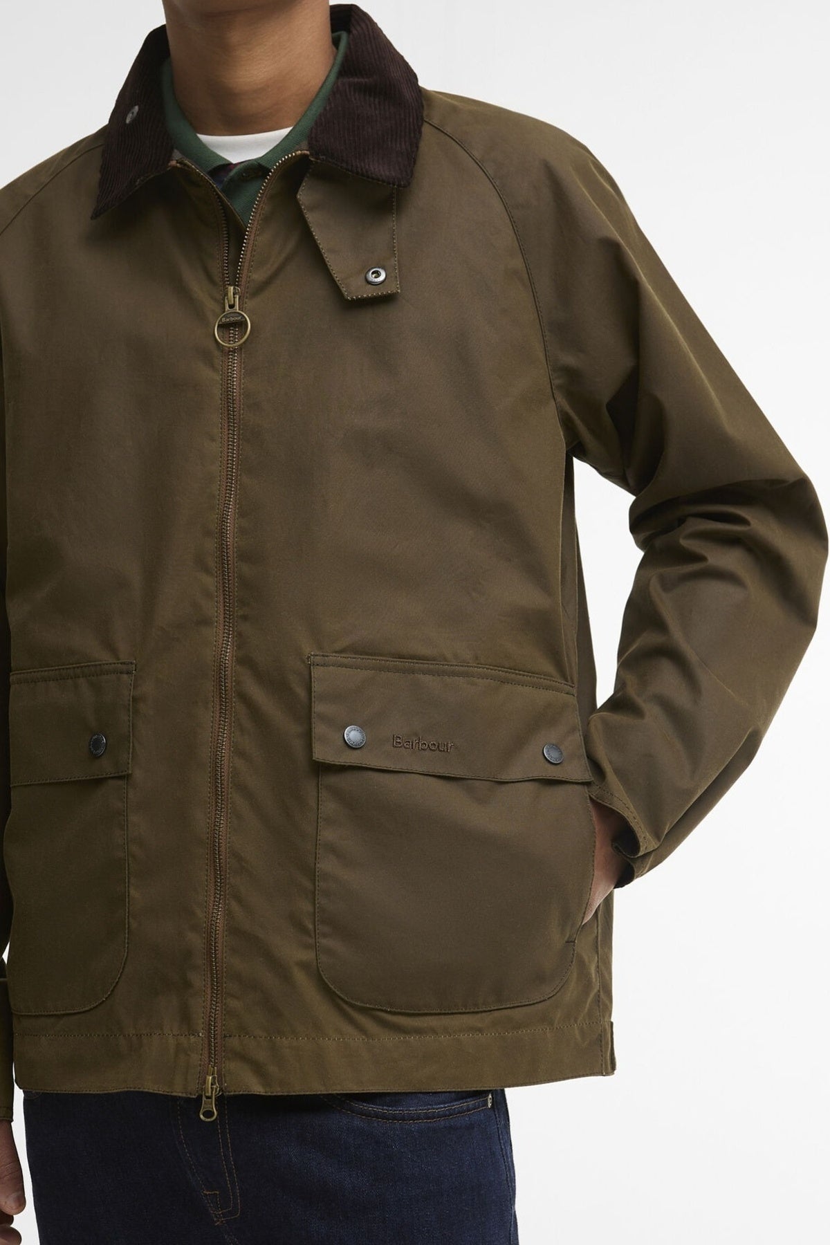 BARBOUR MWX2205BR71 SHORT BEDALE WAX en color MARRON (3)
