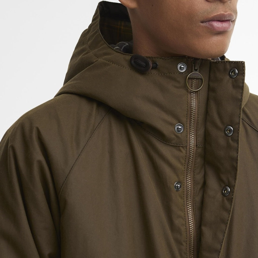 BARBOUR MWX2494BR71 BEDALE WAX PARKA en color VERDE (2)
