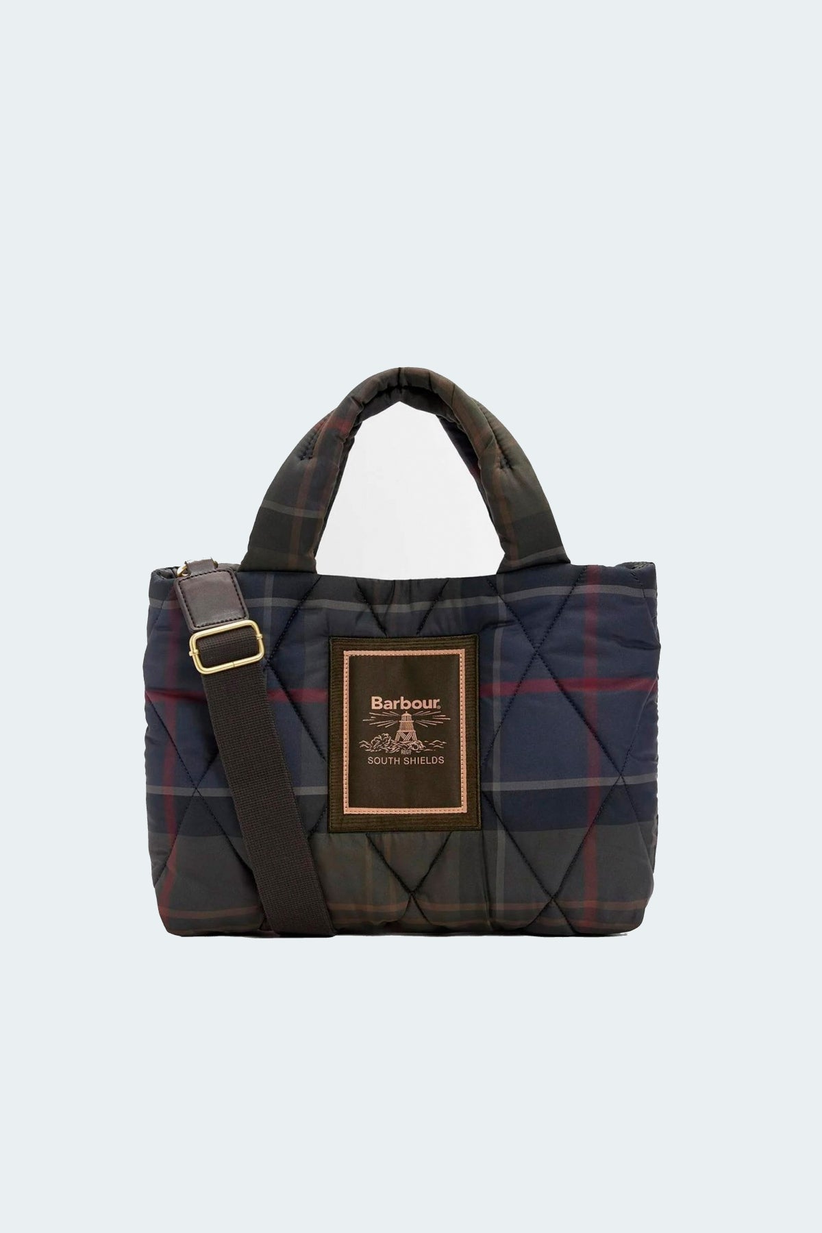 BARBOUR TARTAN ARLENE MINI QUILTED TOTE LBA0552TN43 en color AZUL (4)
