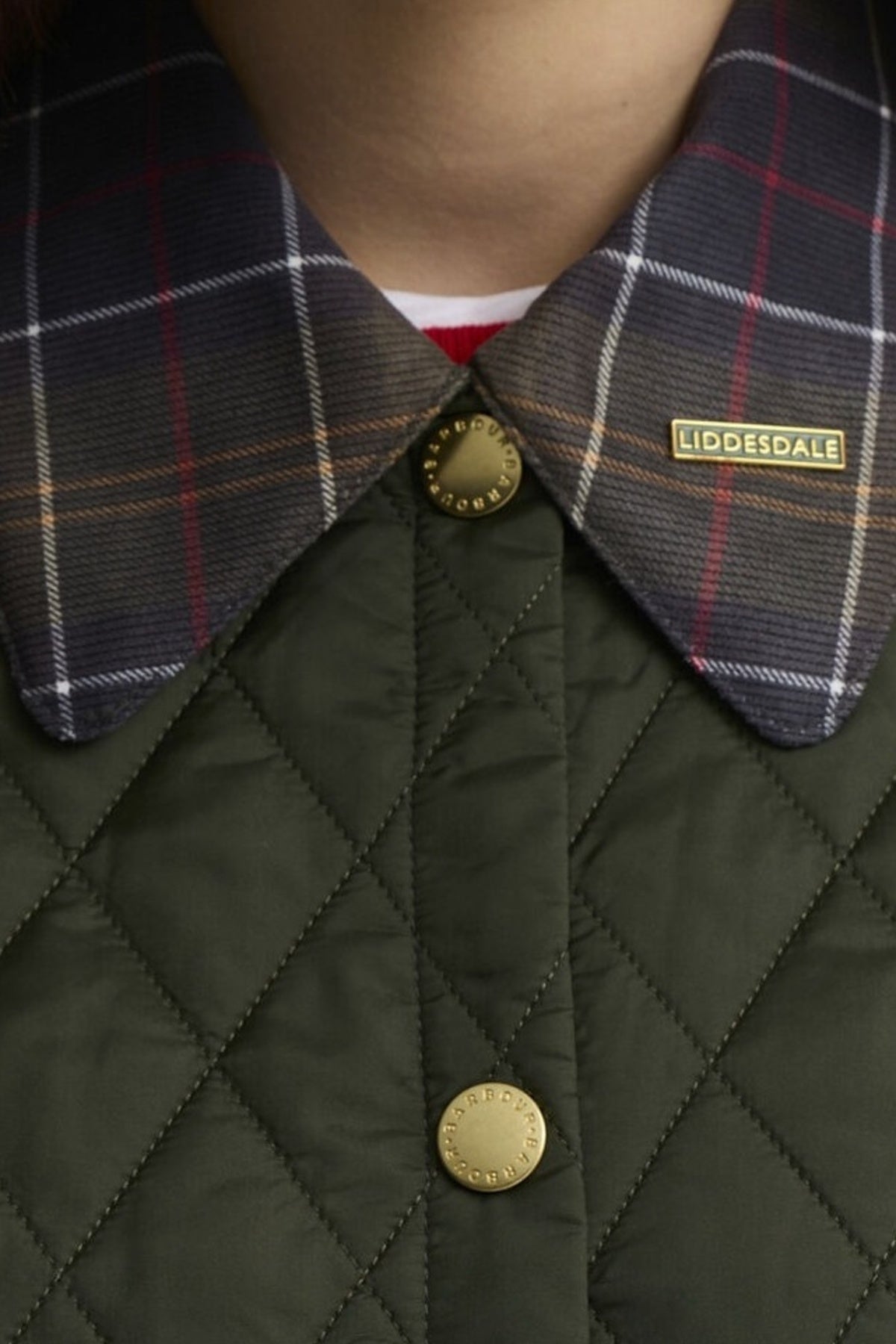 BARBOUR ICONS TARTAN COLLAR CROPPED LIDDESDALE LQU1934OL74 en color VERDE (3)