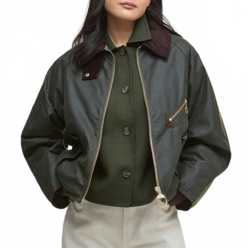 BARBOUR LWX1482OL52 BARBOUR ARLENE WAX en color VERDE (1)