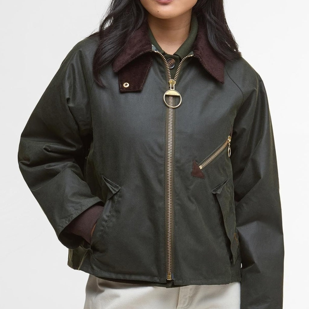 BARBOUR LWX1482OL52 BARBOUR ARLENE WAX en color VERDE (3)