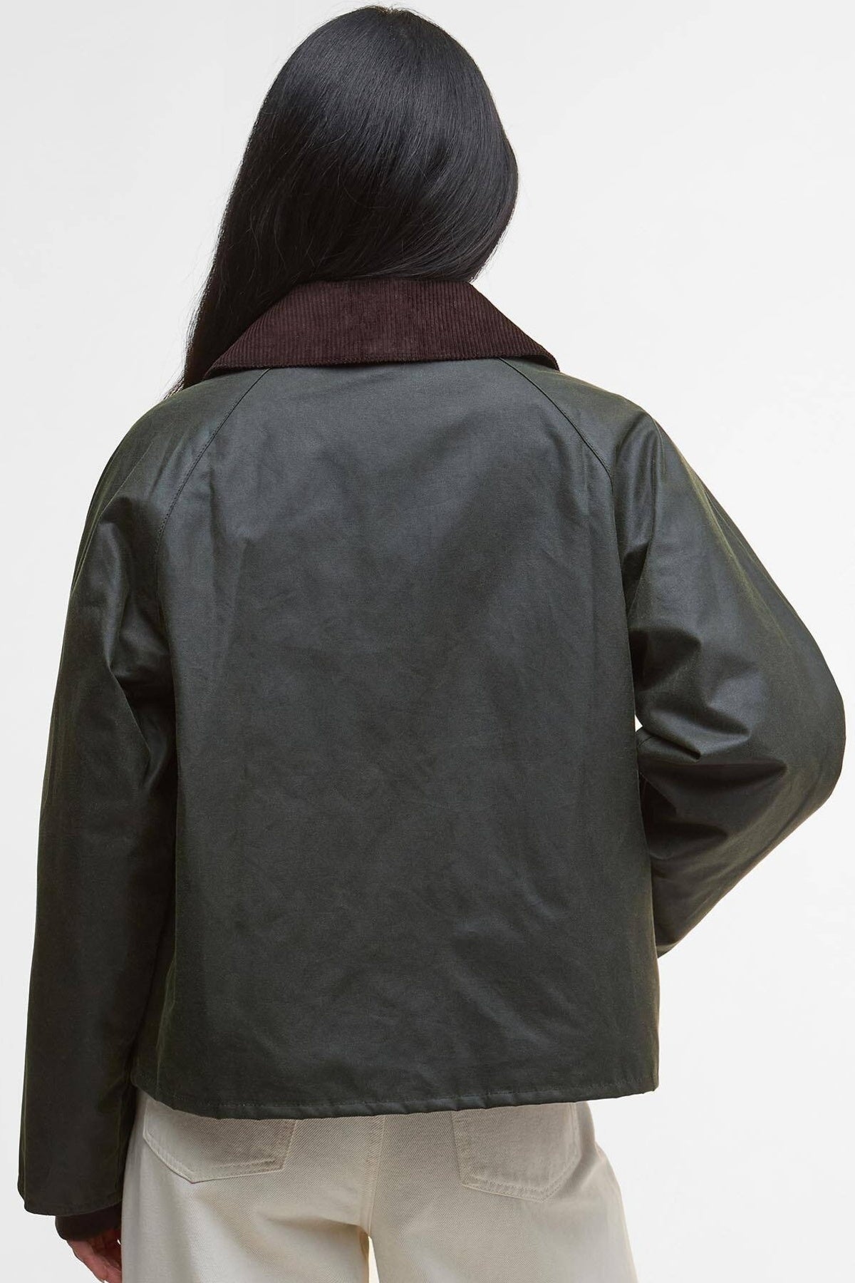 BARBOUR LWX1482OL52 BARBOUR ARLENE WAX en color VERDE (8)