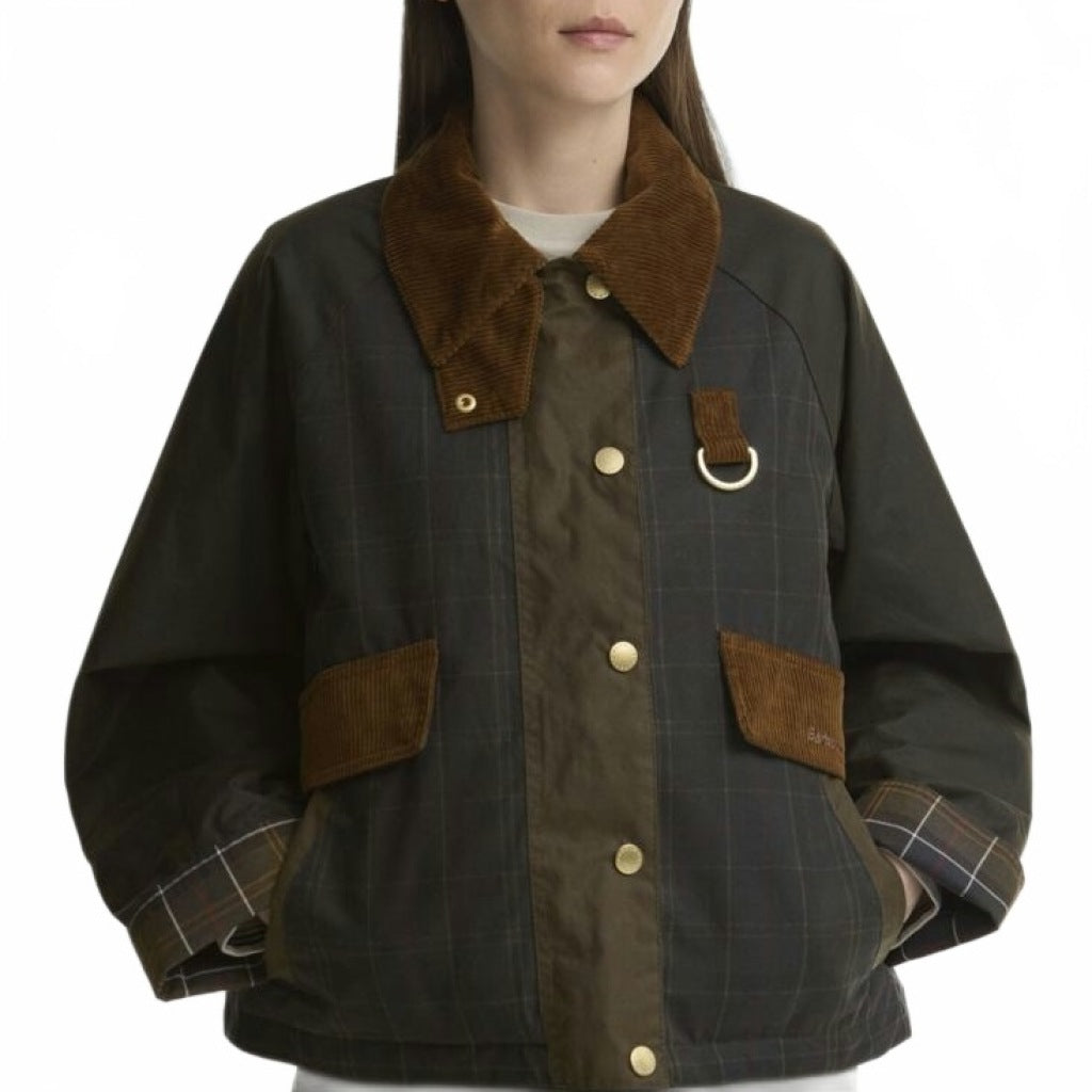 BARBOUR LWX1557OL71 BARBOUR IRENE WAX en color VERDE (1)