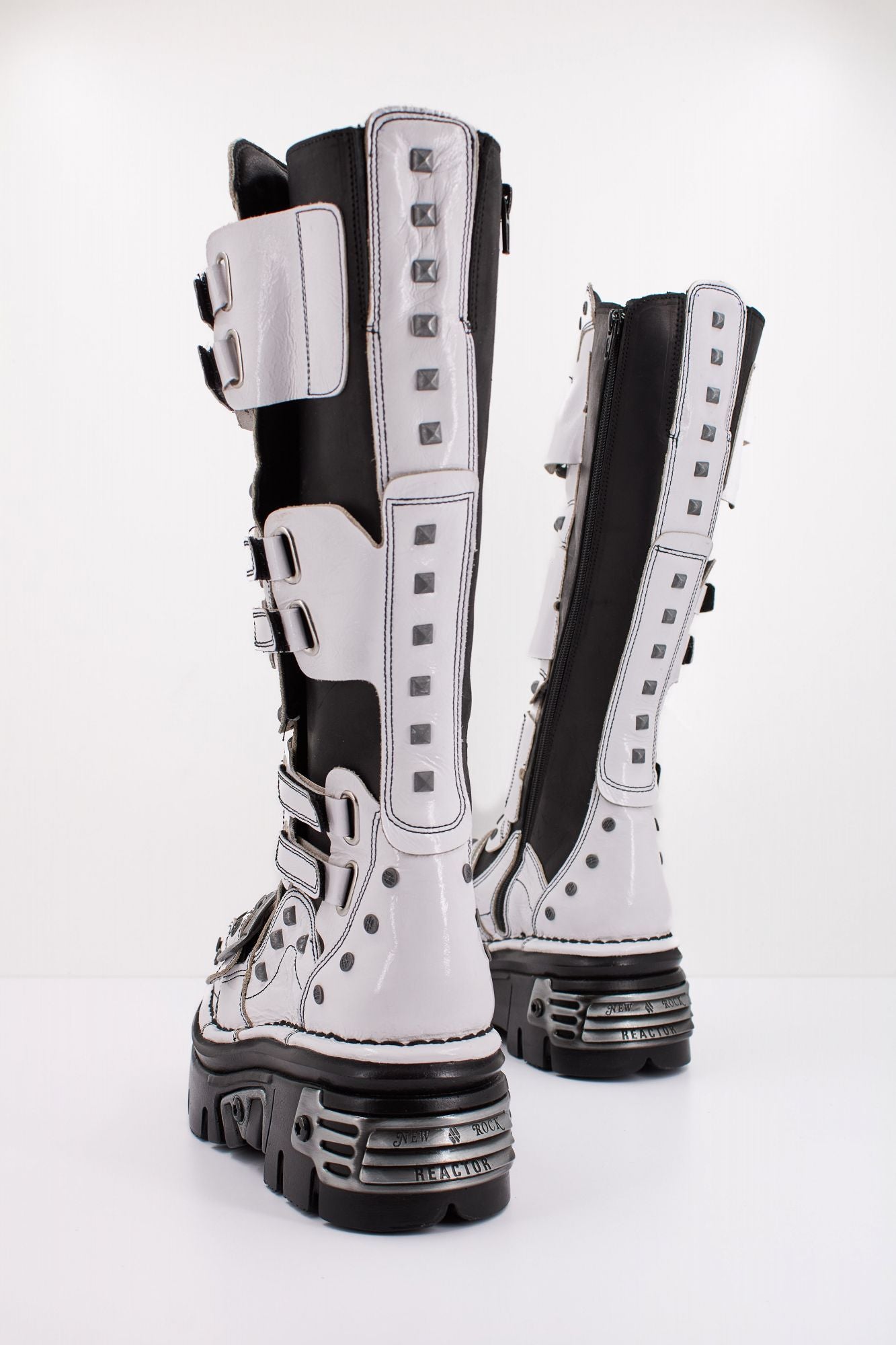 NEW ROCK  HIGH BOOT METALLIC M800 C2 HIGH en color BLANCO (4)