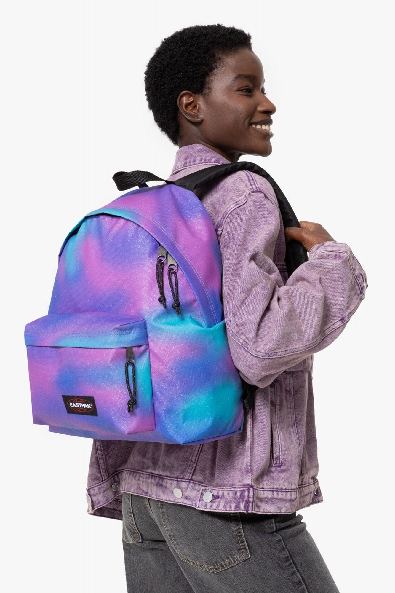 EASTPAK PADDED PAK'R SPARKLY en color VIOLETA (4)