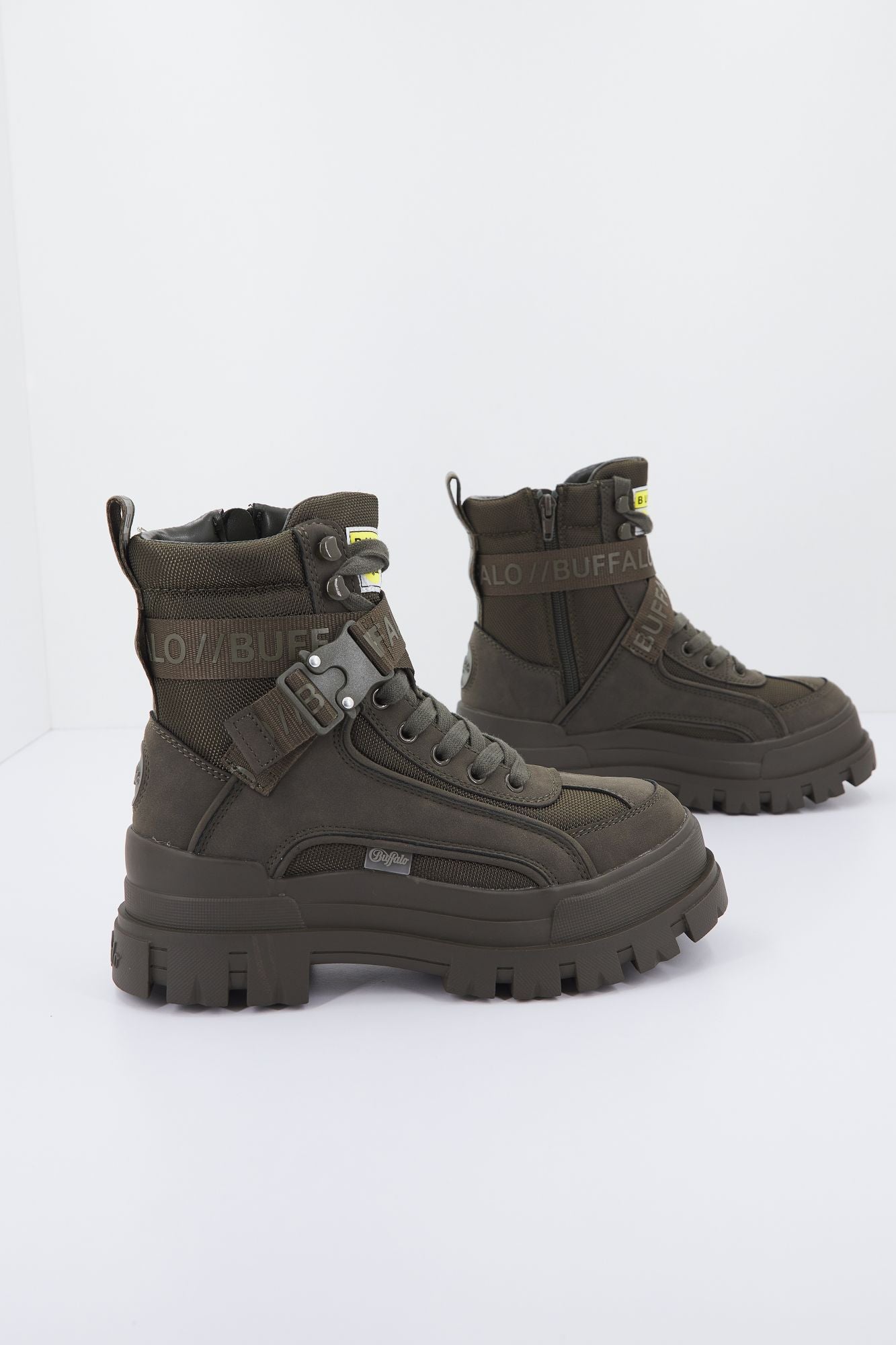 BUFFALO  ASPHA COM1 LACEUP MID en color VERDE (2)
