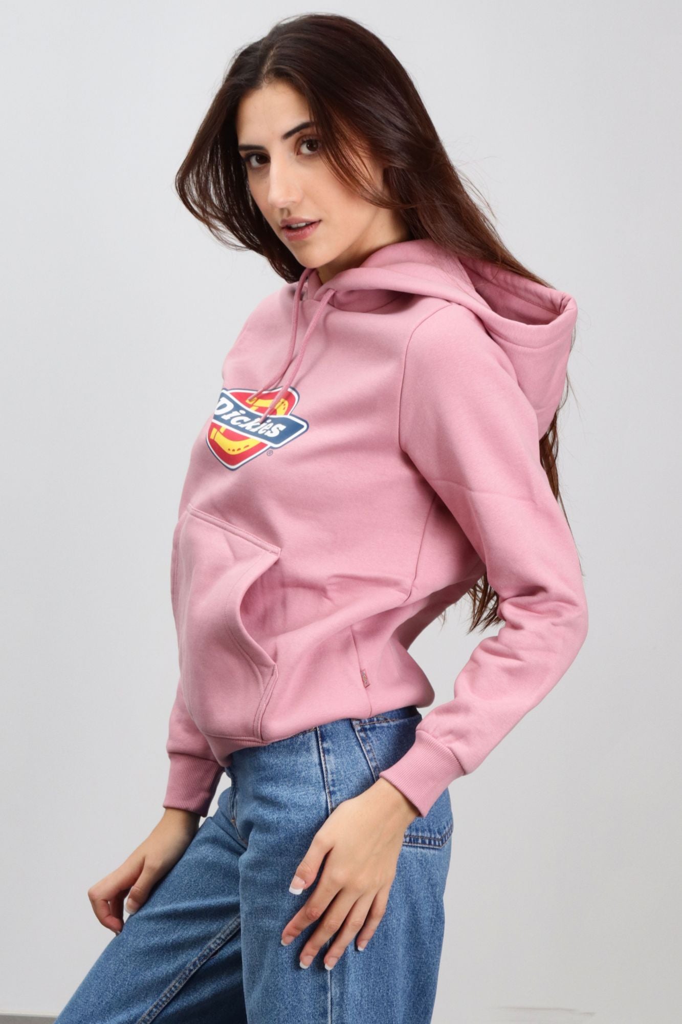 DICKIES  ICON LOGO HOODIE W en color ROSA (4)