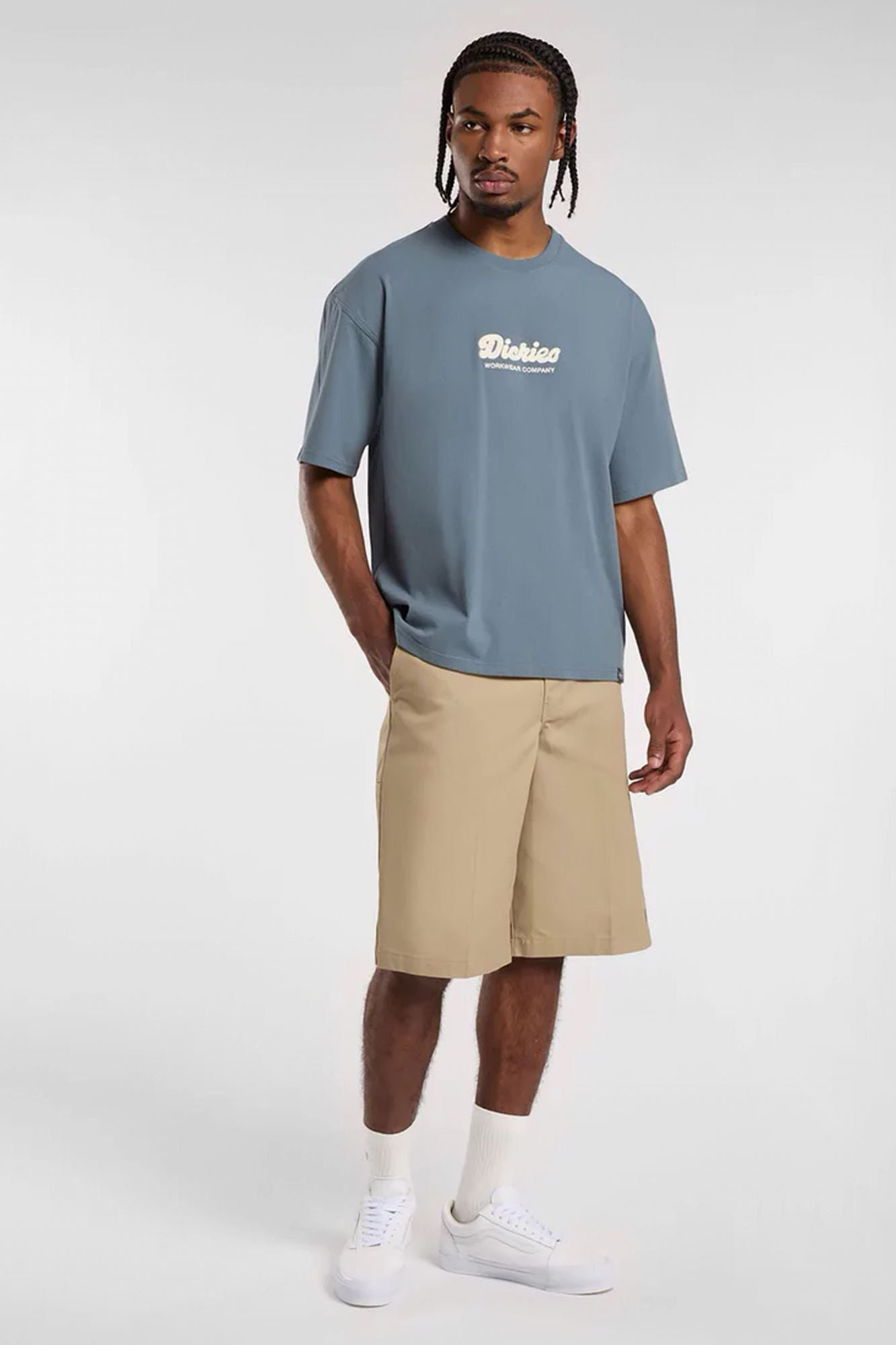 DICKIES  LEWISTOWN EMBRO TEE en color AZUL (1)