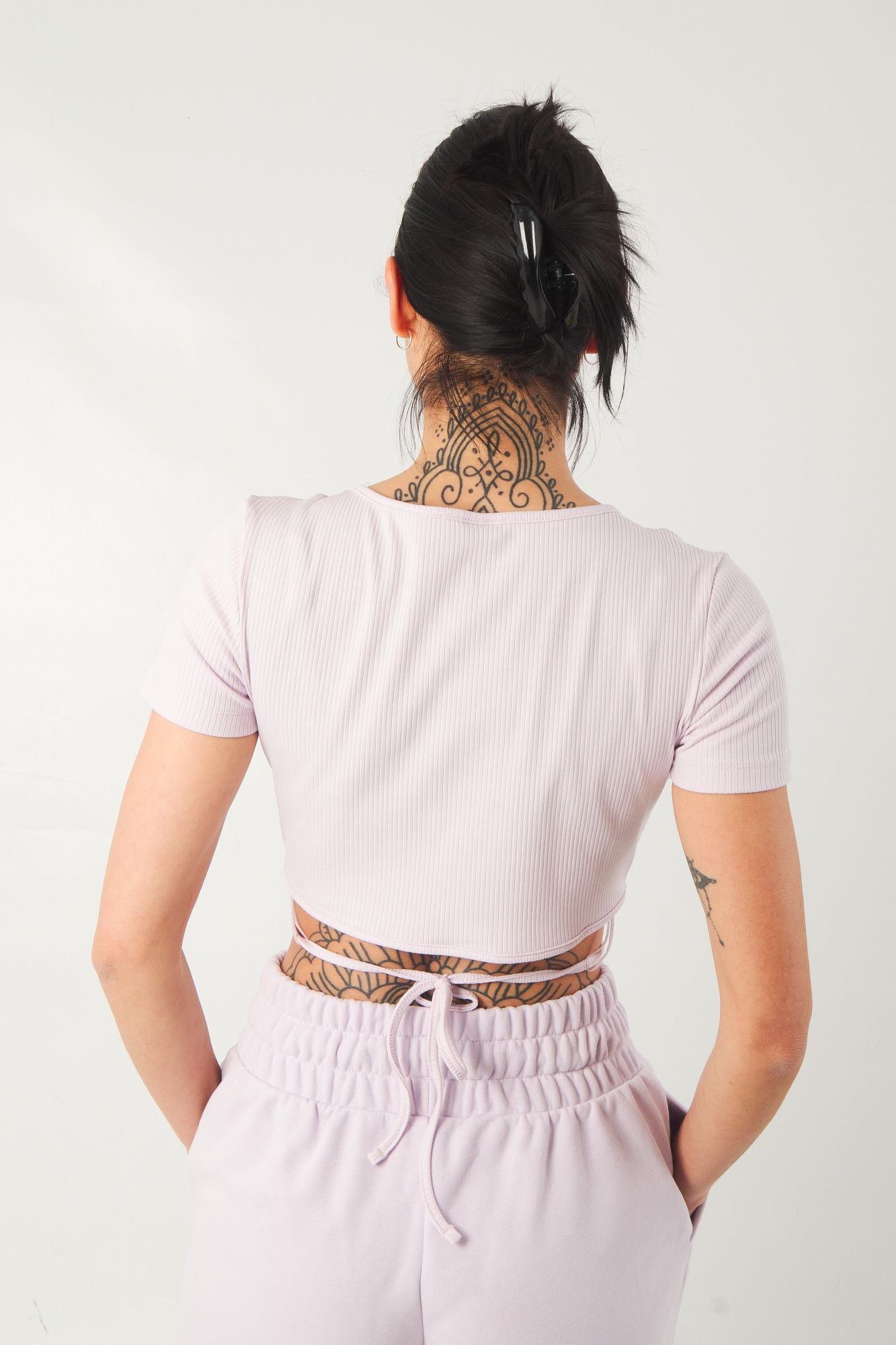 PUMA CLASSICS RIBBED TEE T-SHIRT en color ROSA (3)