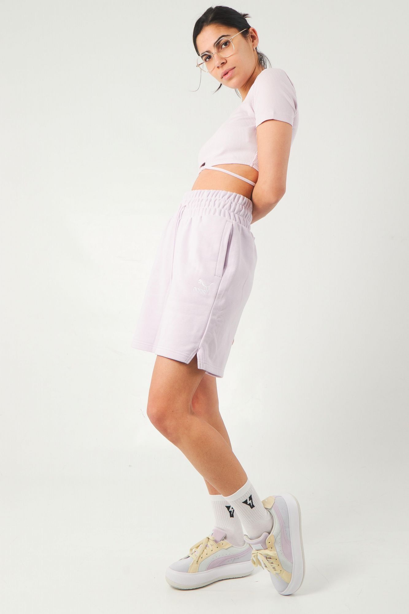 PUMA HIGH WAIST LONGLI SHORT en color ROSA (4)