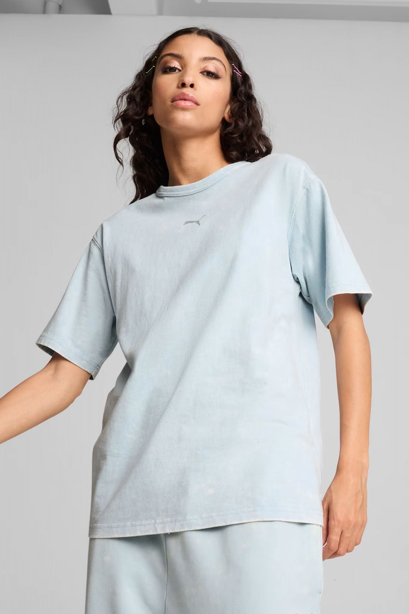 PUMA DARE TO RELAXED WASHED TEE en color AZUL (1)