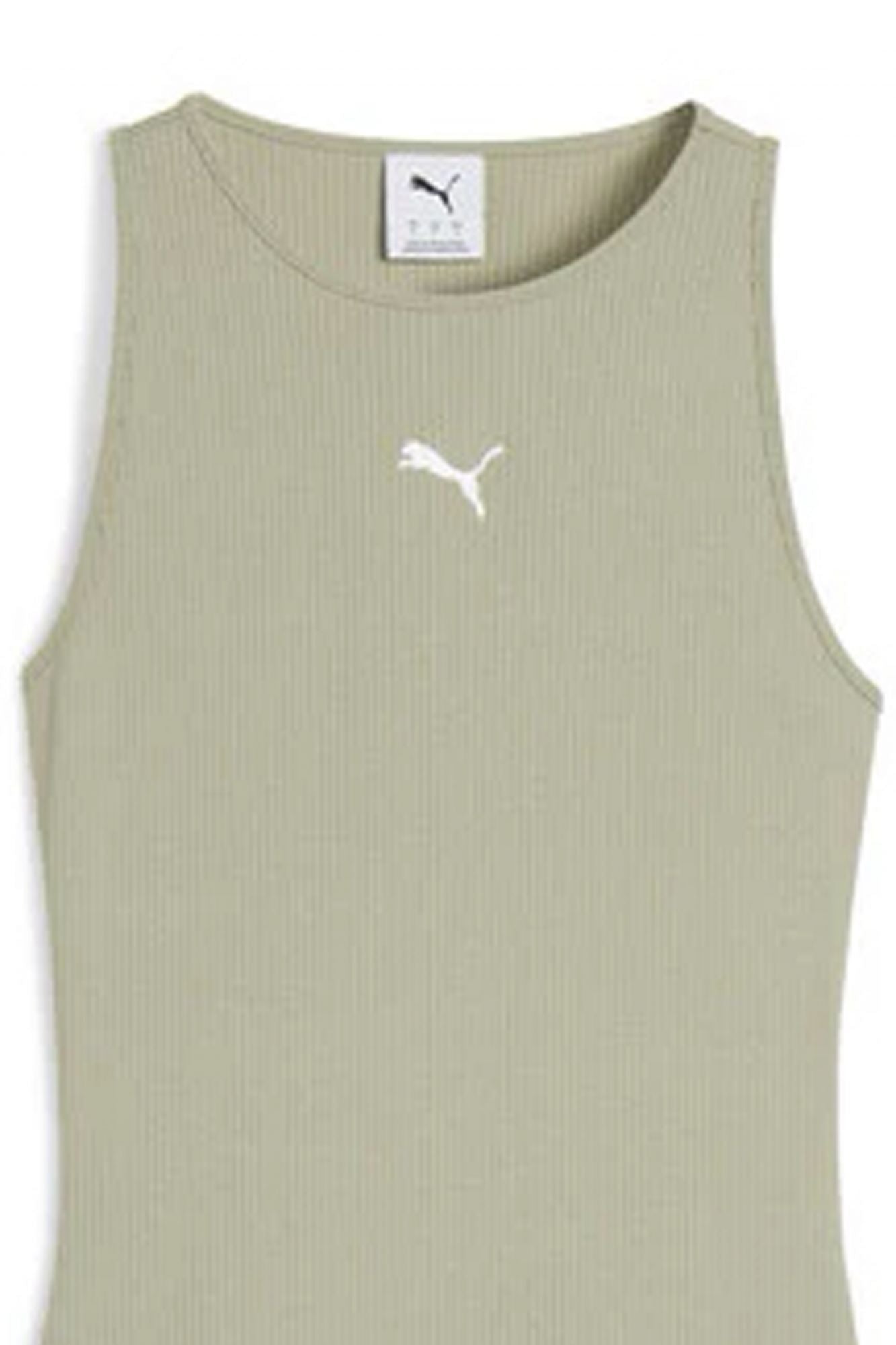 PUMA WARDROBE ESS RIBBED DRESS en color VERDE (2)