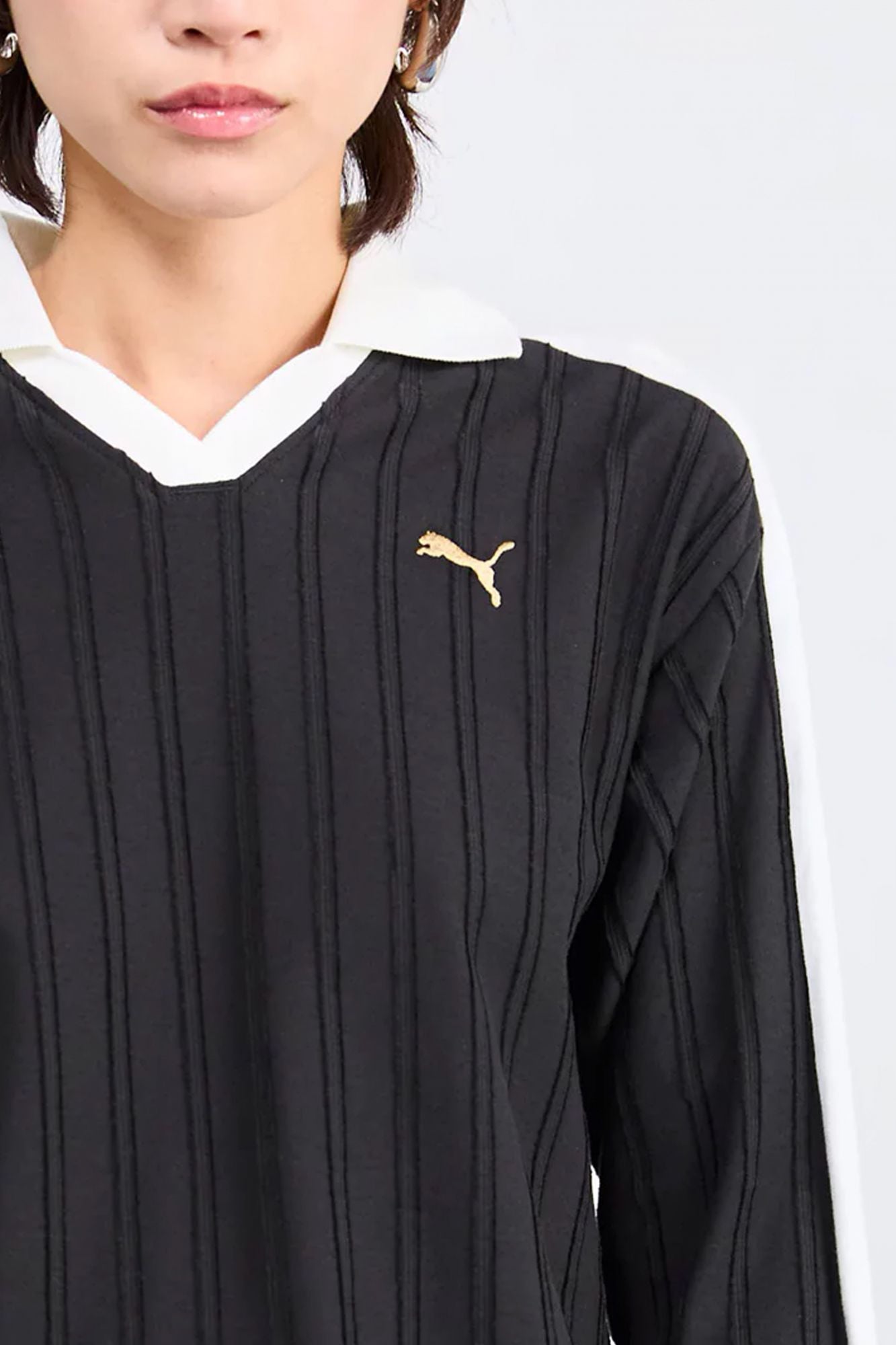 PUMA RELAXED LONG SLEEVE POL en color NEGRO (3)