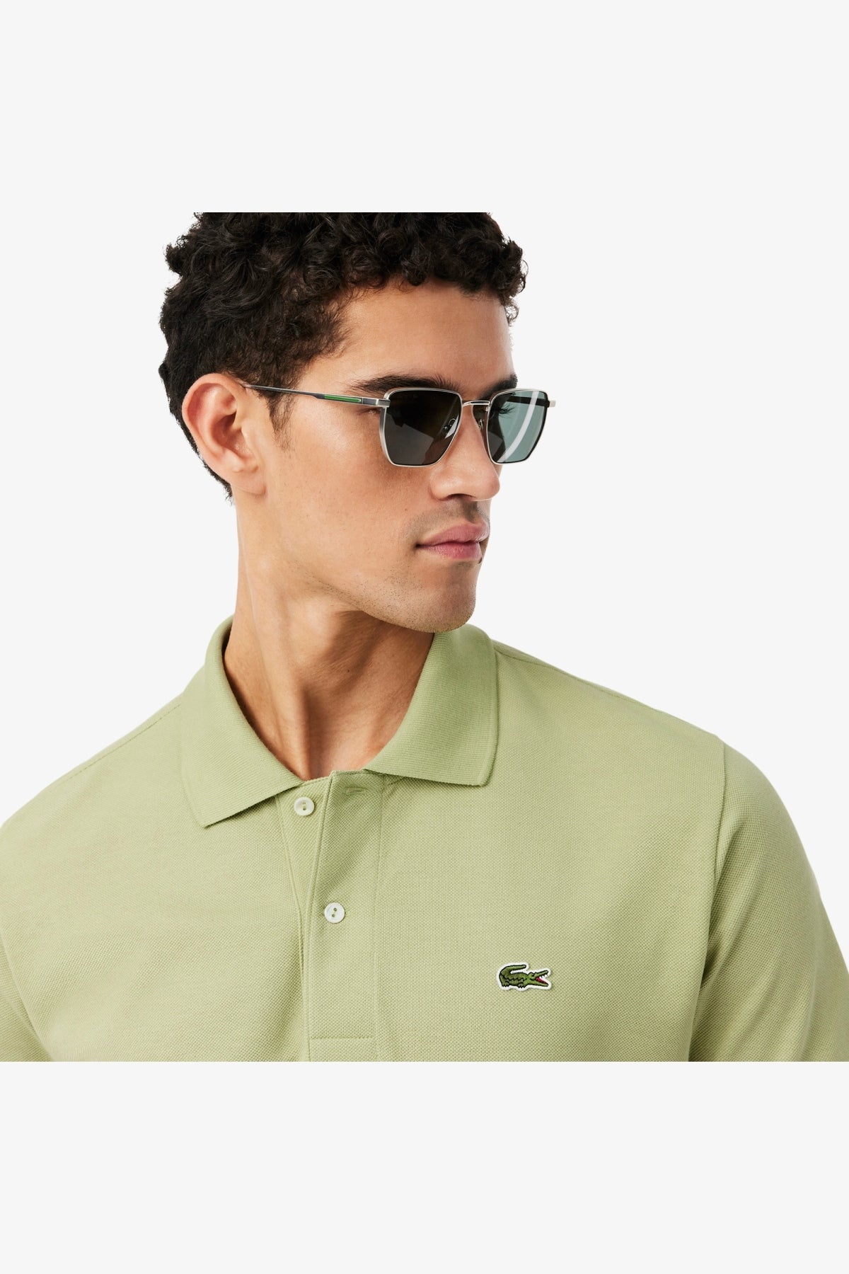 LACOSTE L1212 SHORT SLEEVED RIBBED COLLAR S en color VERDE (5)