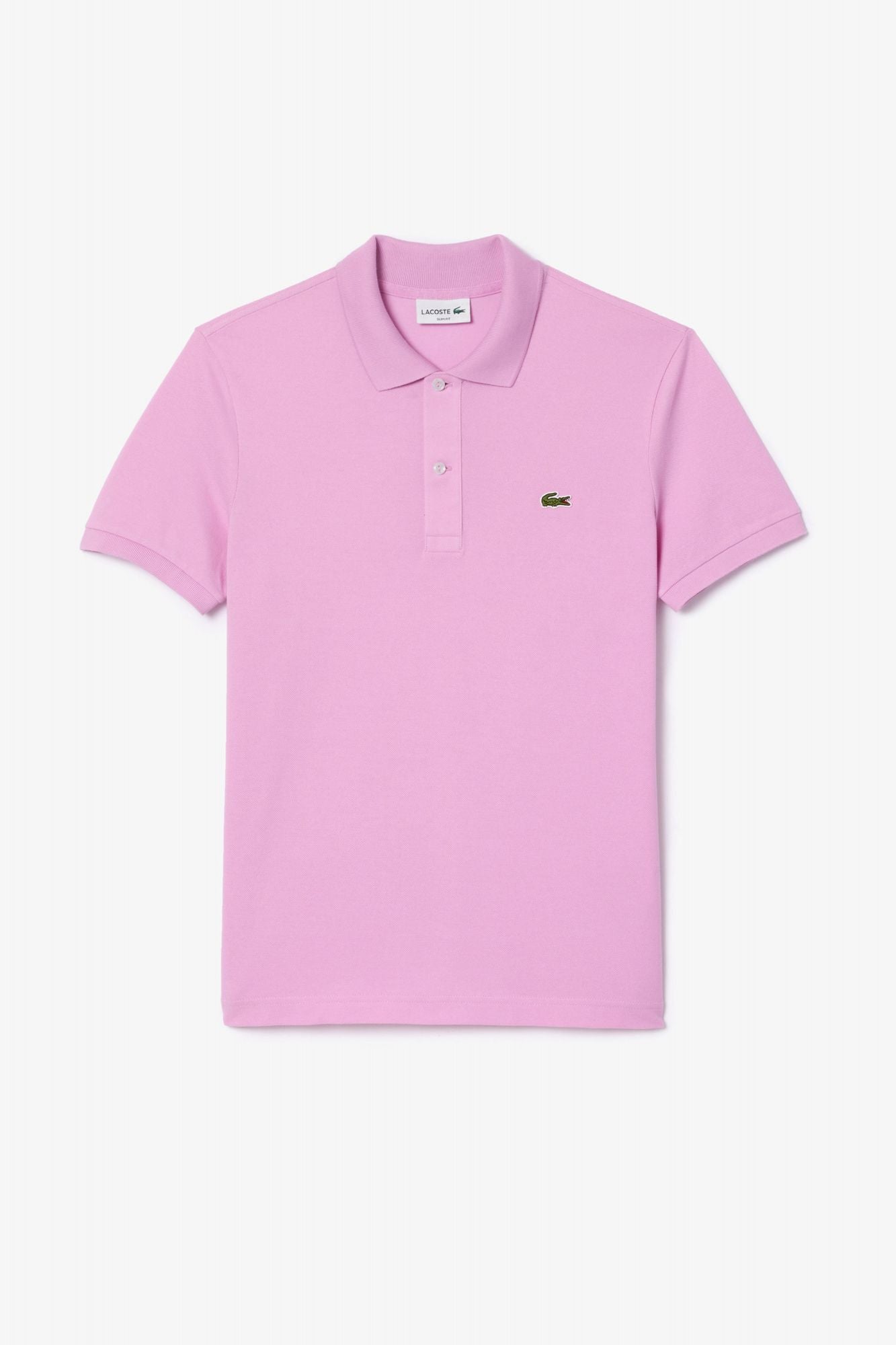 LACOSTE L1212 SHORT SLEEVED RIBBED COLLAR S en color ROSA (2)