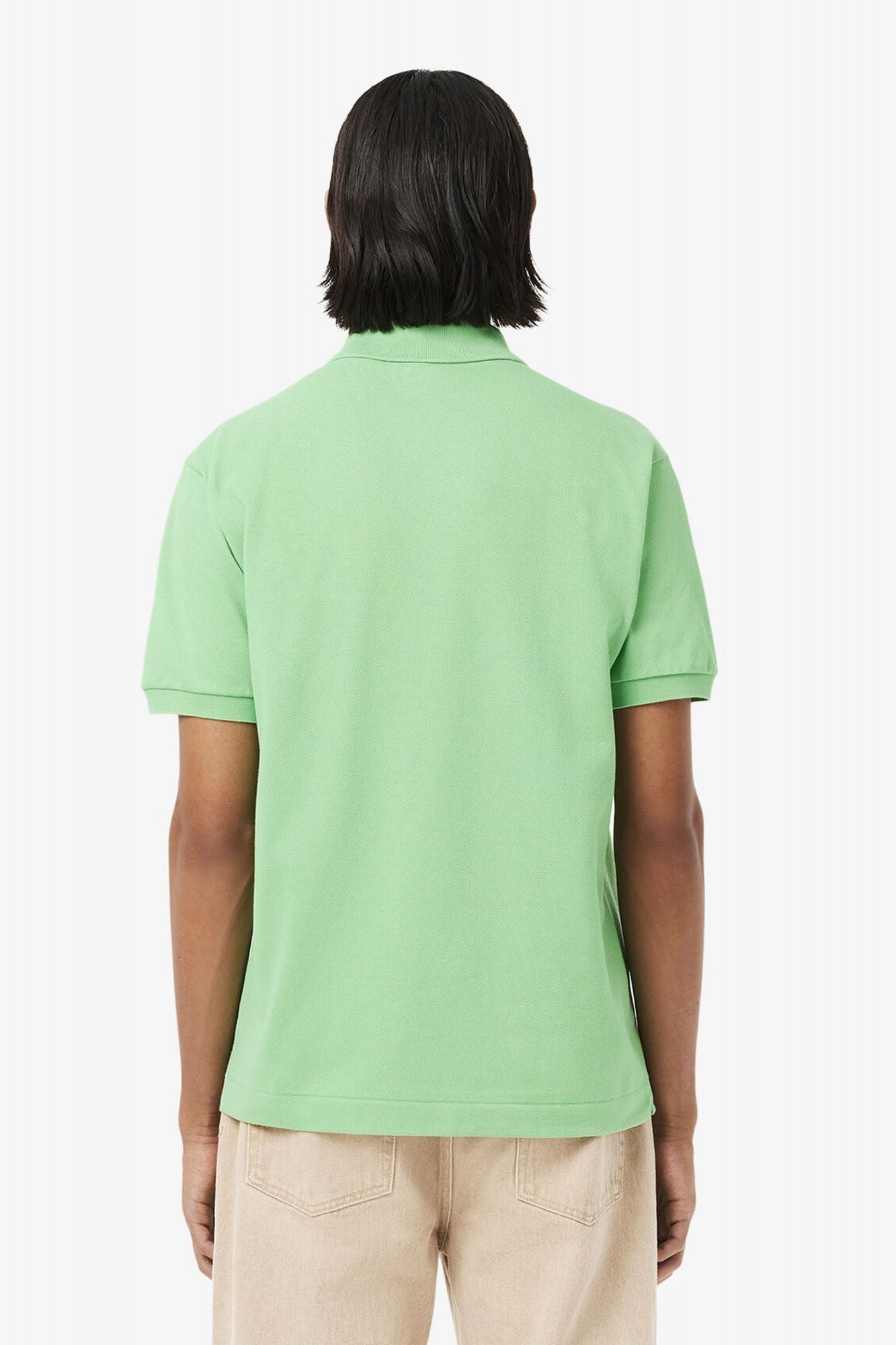 LACOSTE L1212 SHORT SLEEVED RIBBED COLLAR S en color VERDE (3)