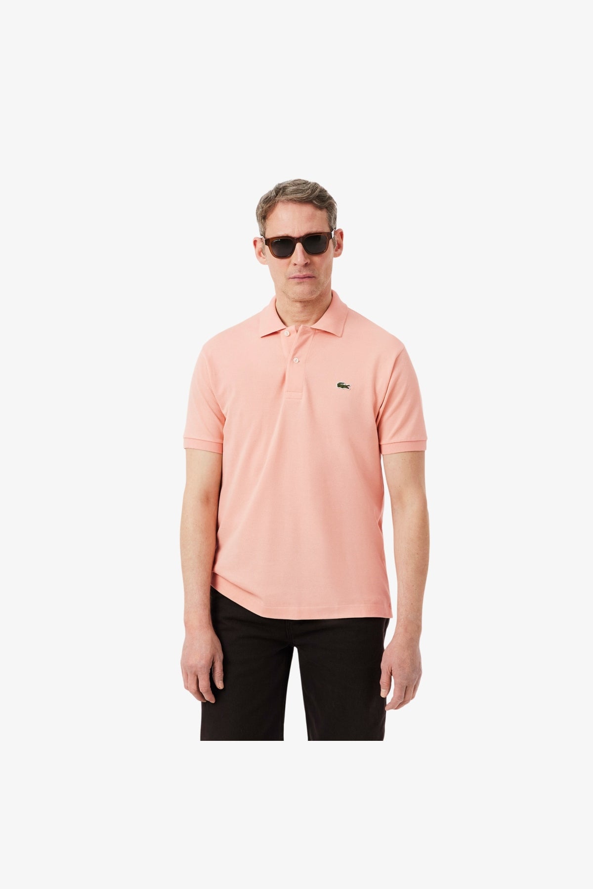 LACOSTE L1212 SHORT SLEEVED RIBBED COLLAR S en color ROSA (2)