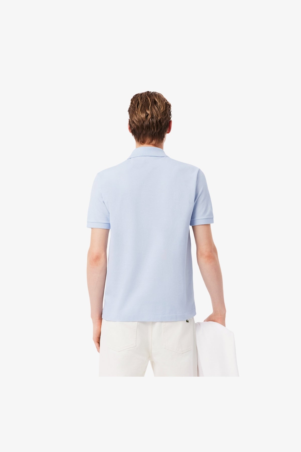 LACOSTE L1212 SHORT SLEEVED RIBBED COLLAR S en color AZUL (4)