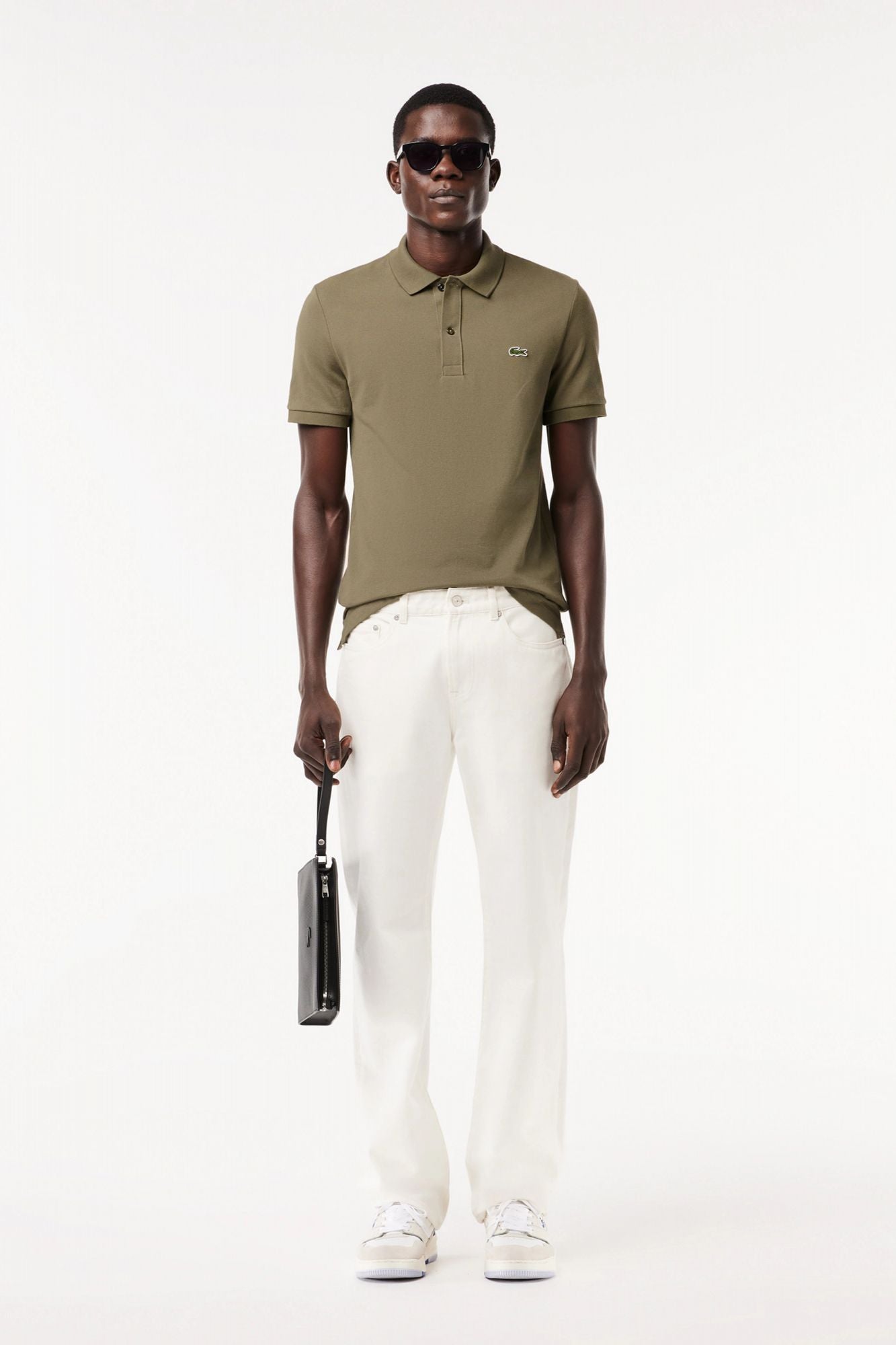 LACOSTE L1212 SHORT SLEEVED RIBBED COLLAR S en color VERDE (4)