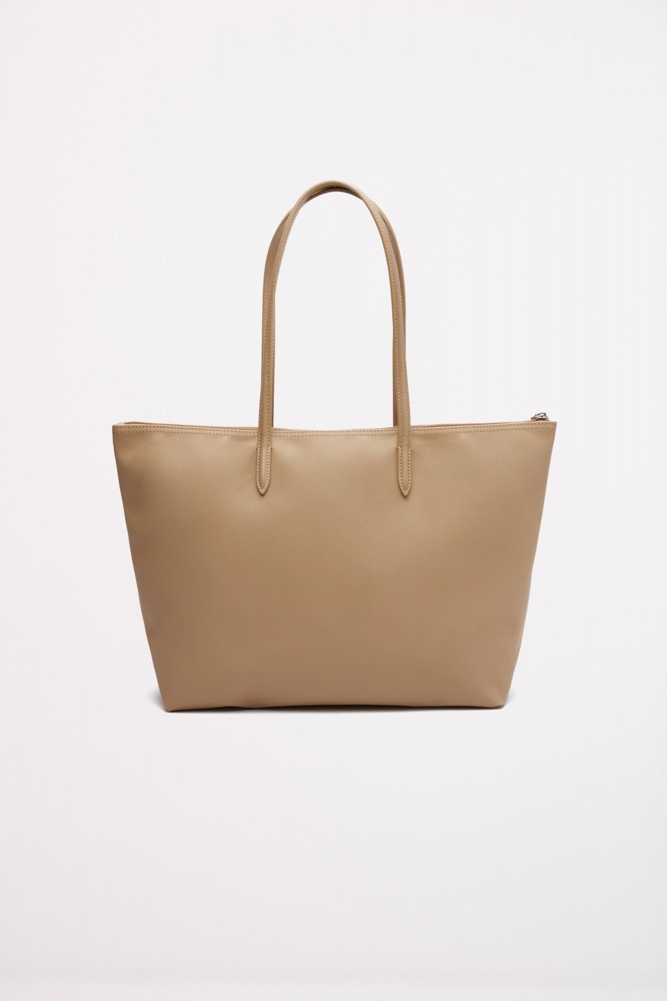 LACOSTE  LARGE COATED CANVAS TOTE en color MARRON CLARO (2)