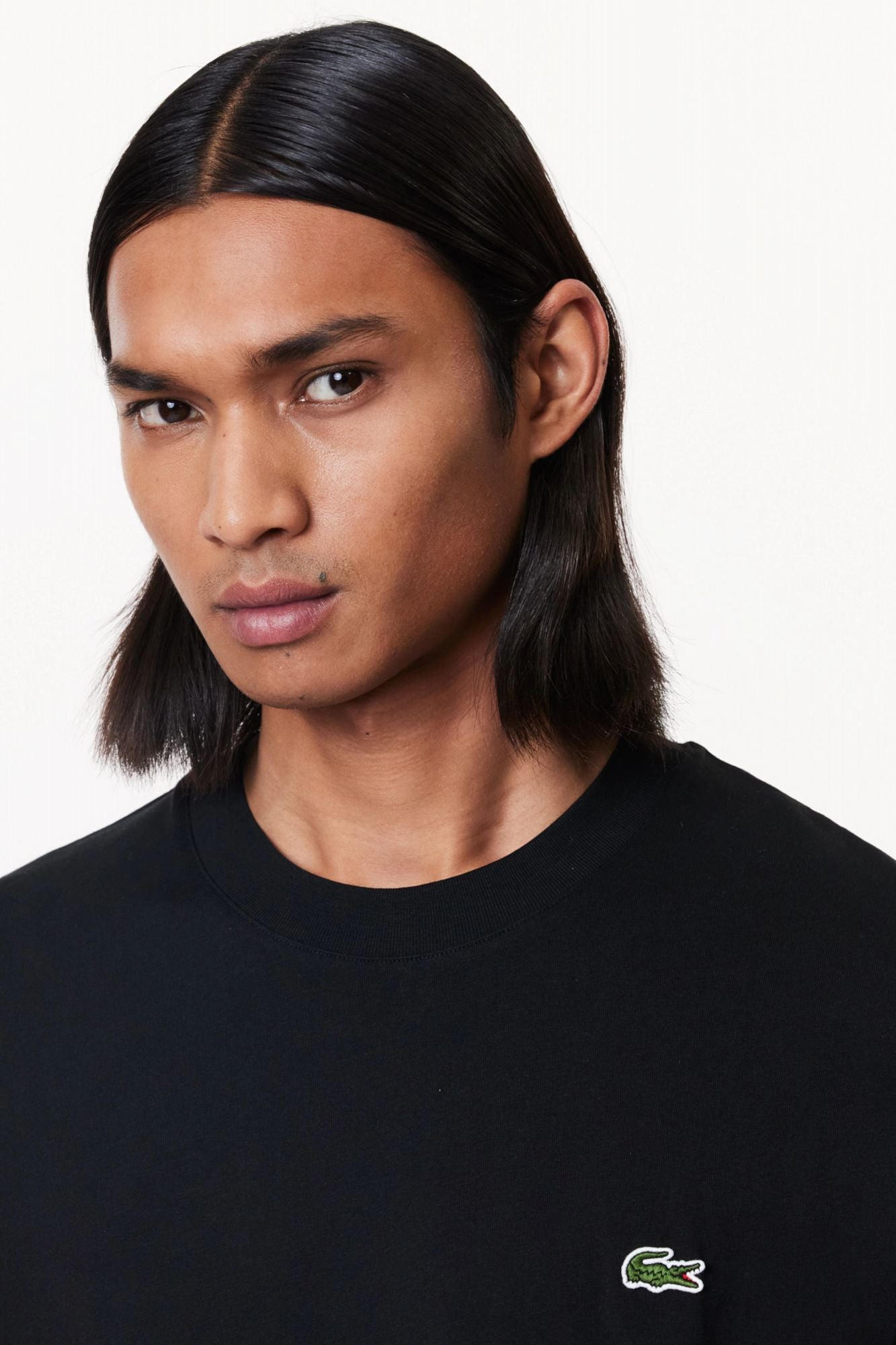 LACOSTE RELAXED FIT SOFT COTTON T-SHIRT en color NEGRO (4)