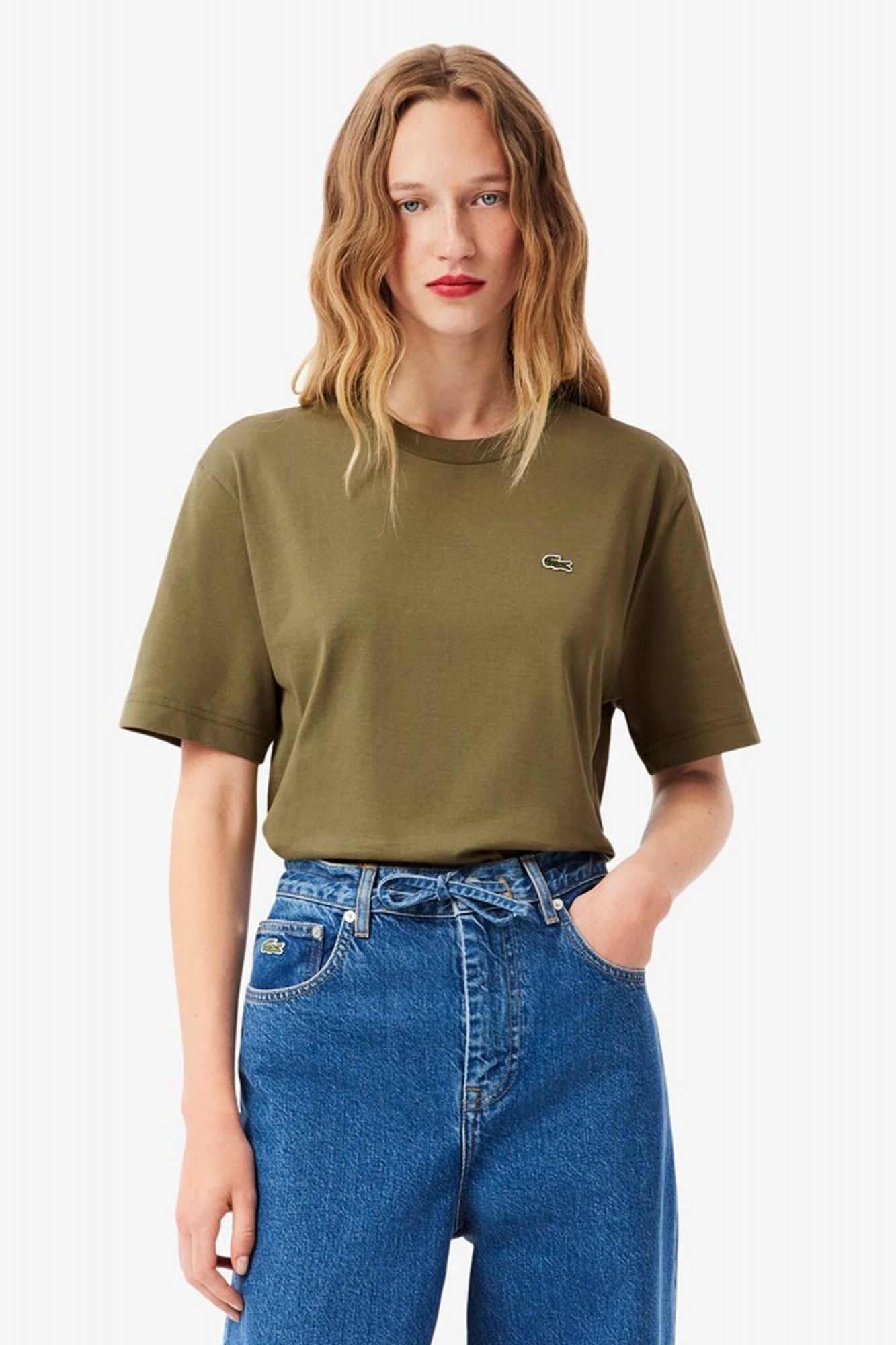 LACOSTE RELAXED FIT SOFT COTTON T-SHIRT en color VERDE (1)